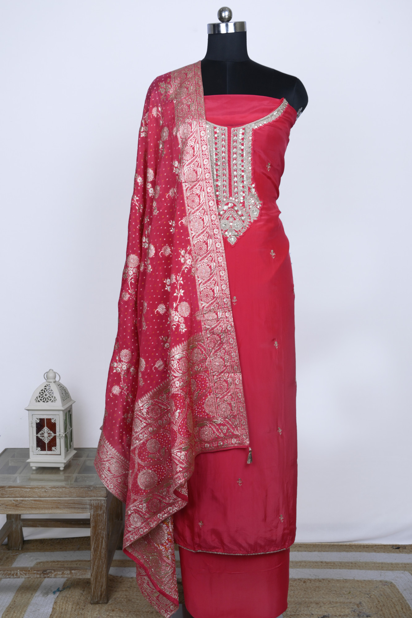 Rani Silk Unstitch suit set with Dupatta - 131-CT4418A