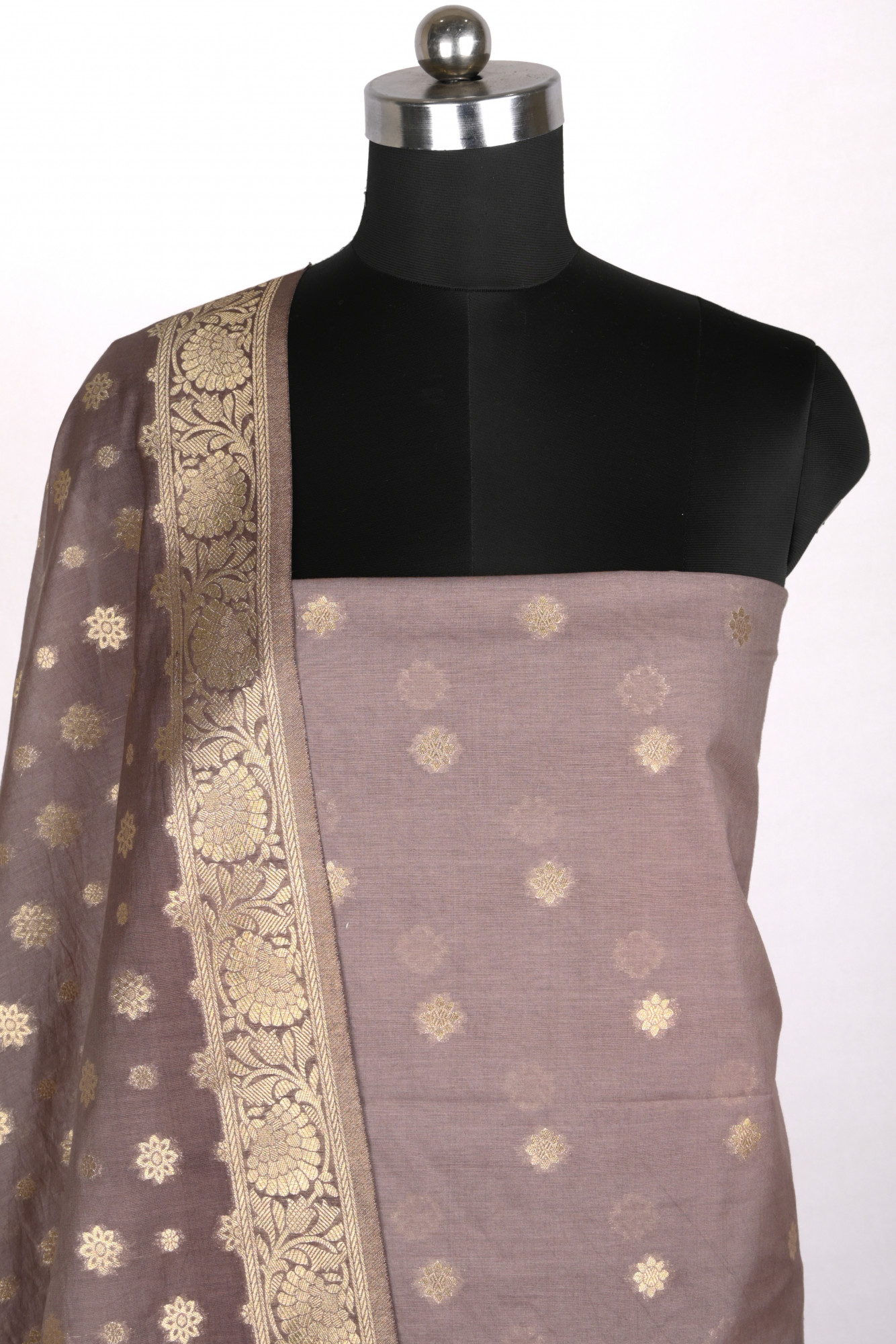 Brown Chanderi Silk Suit With Chnaderi Silk Dupatta - 1021-CTN-1B