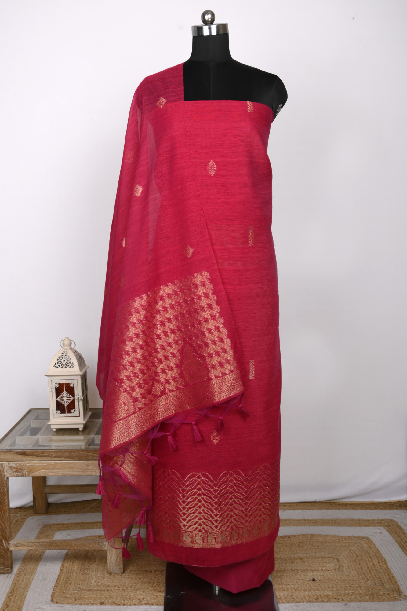 Rani Chanderi Silk Suit Set with Beautiful Dupatta- 811-LVCT7654A