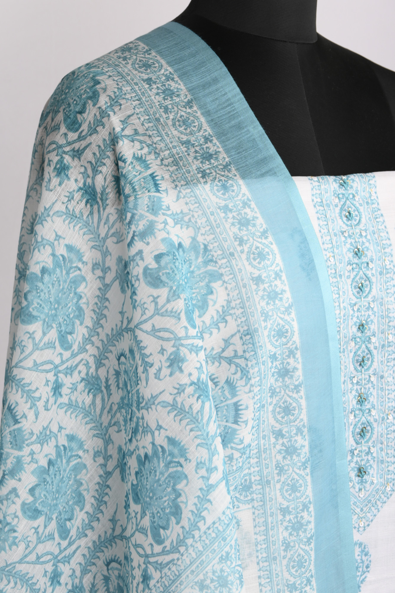 Firozee Cotton Suit Set with Beautiful Dupatta - 1020-4966A