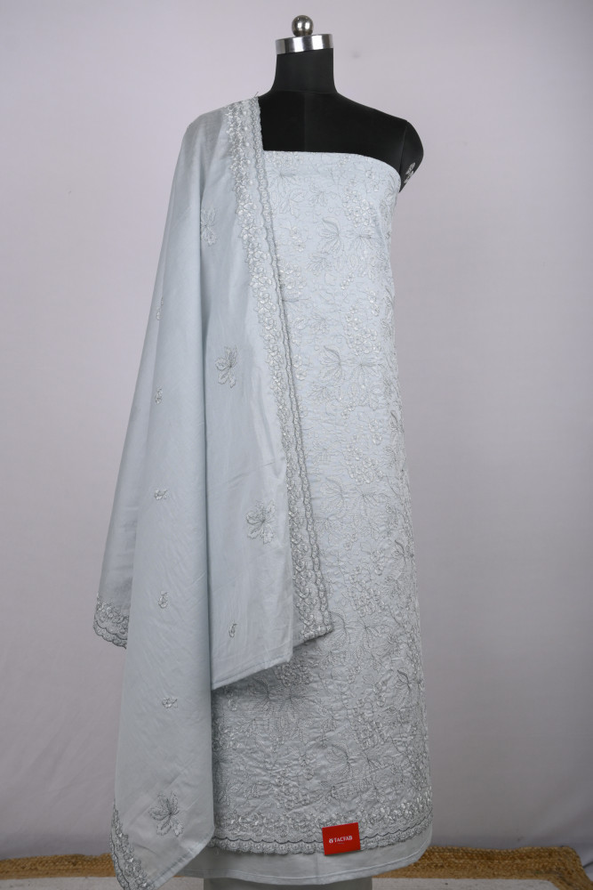 Image of Firozee Cotton Suit Set with Beautiful Dupatta - 1020-5321B