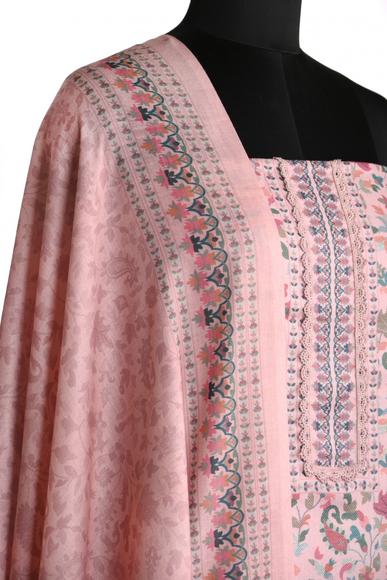 Peach Printed Beautiful Spun Suit Set With Dupatta - 131-K2001C