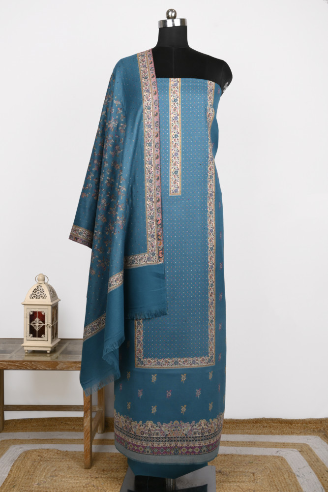 Image of Firoze Printed Pashmina Suit Set With Dupatta - 131-490A