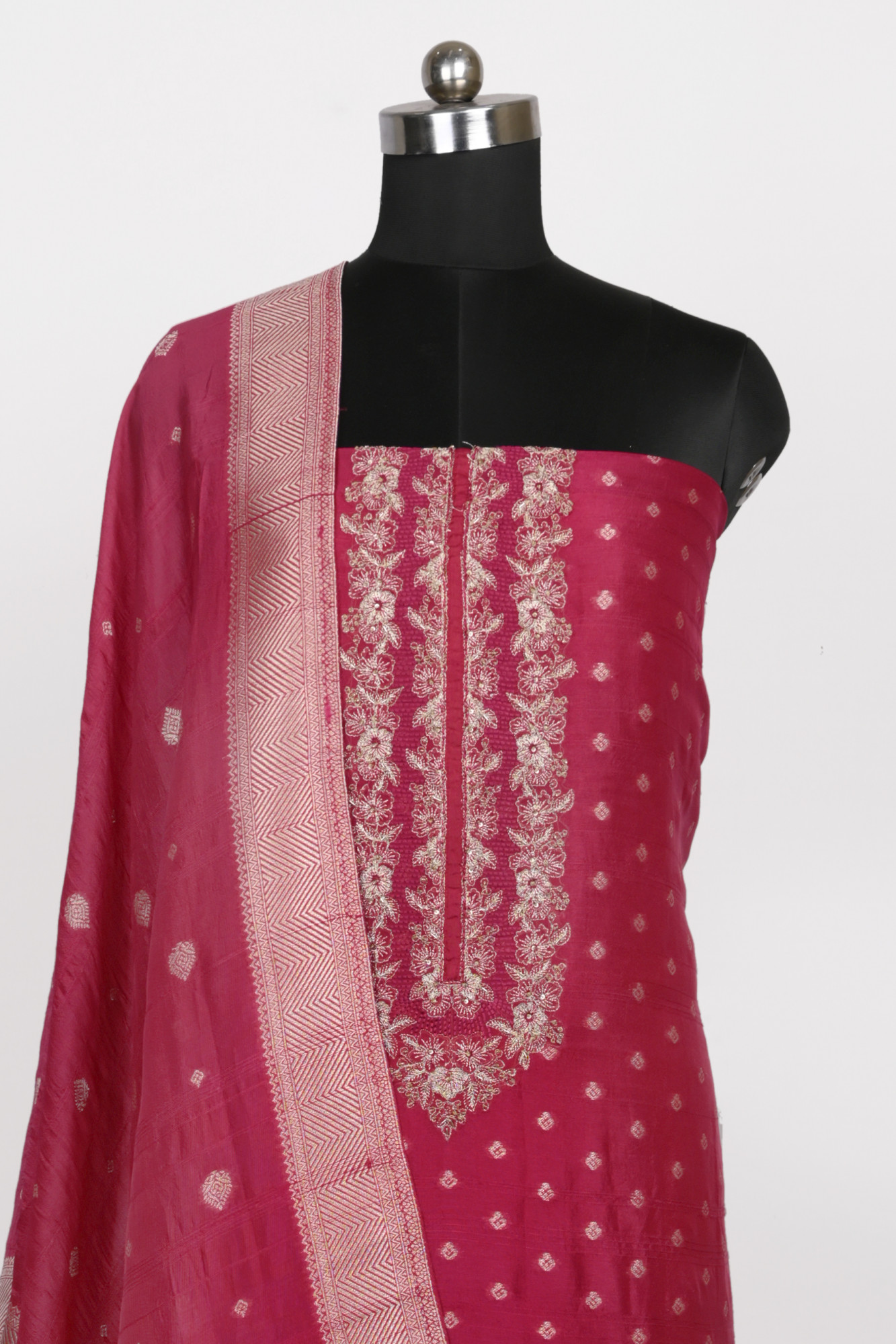 Rani Chanderi Silk Beautiful Unstitch suit set with Dupatta - R157-SPR1958