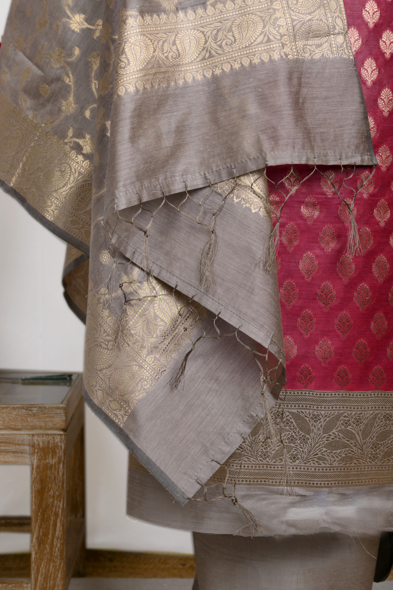 Rani Banarasi Suit Set with Dupatta - 1021-NMRC-2A