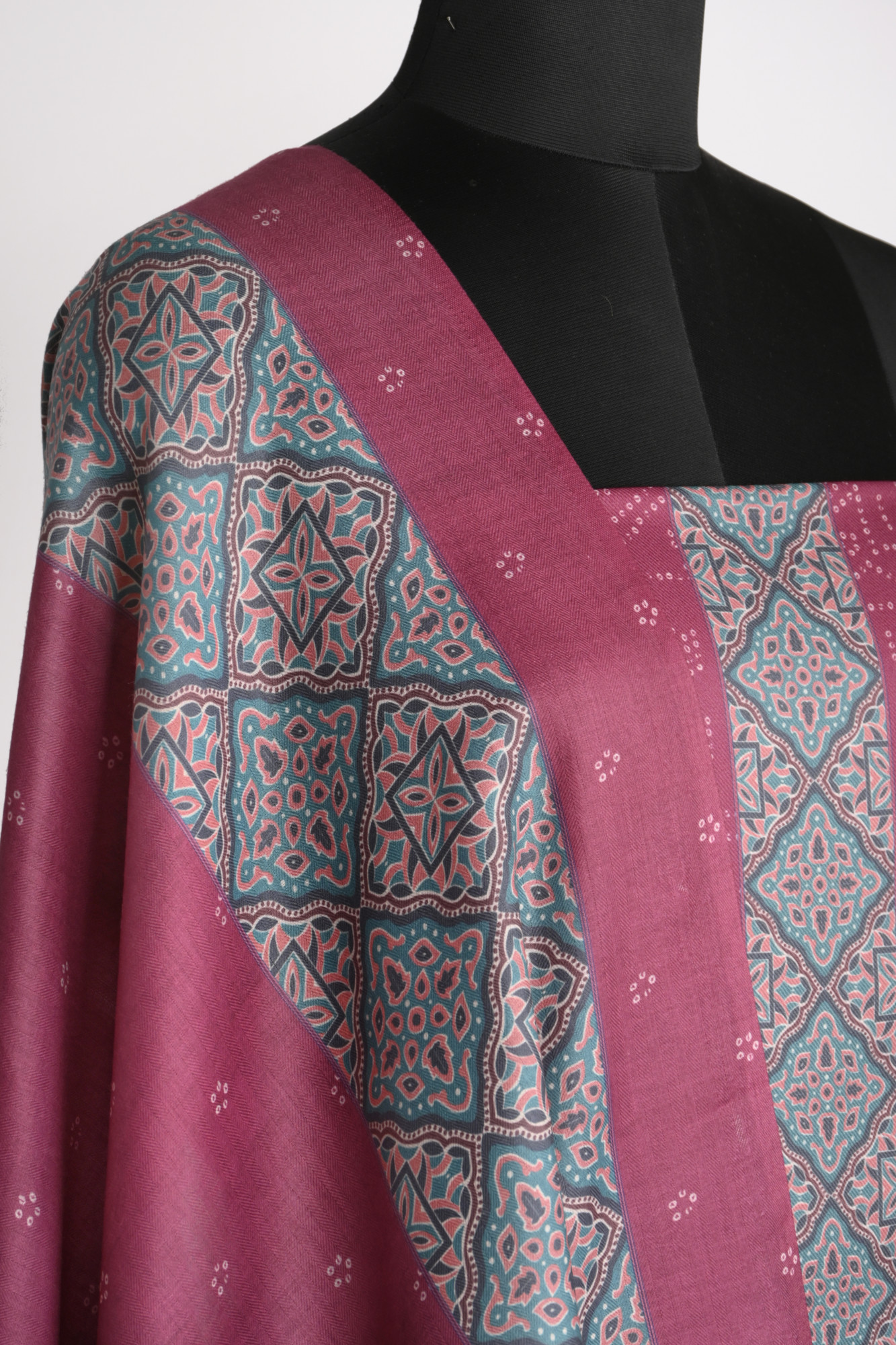 Maroon Printed Spun Suit Set With Spun Dupatta - 131-1846B