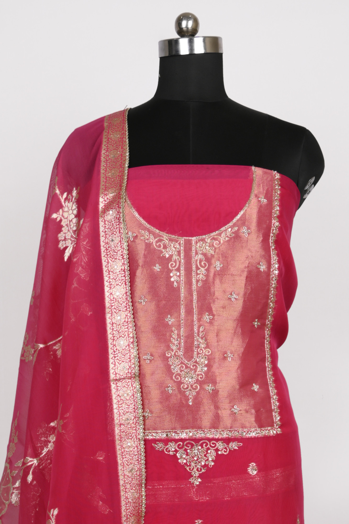 Rani Organza Suit Set with Organza Dupatta - 131-GD633B