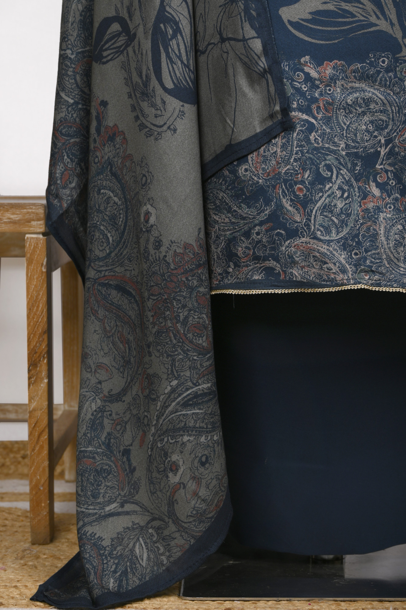 Blue Printed Spun Suit Set With Spun Dupatta - VARV06-1A