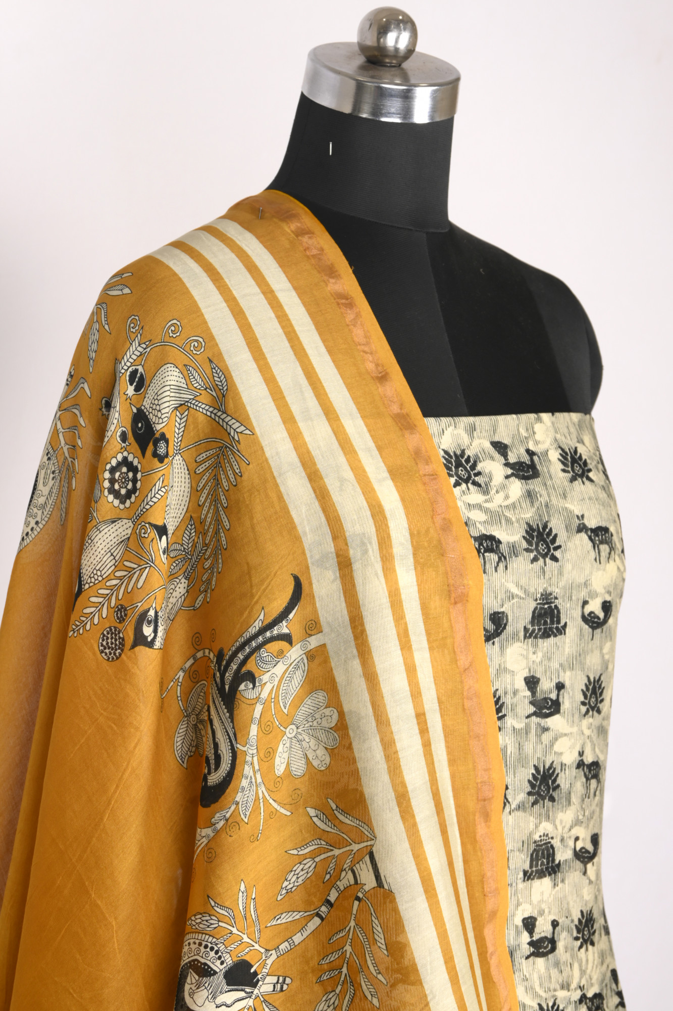 Mustard Maheshwari Beautiful Suit Set with Dupatta - 811-S151-445-119-1A