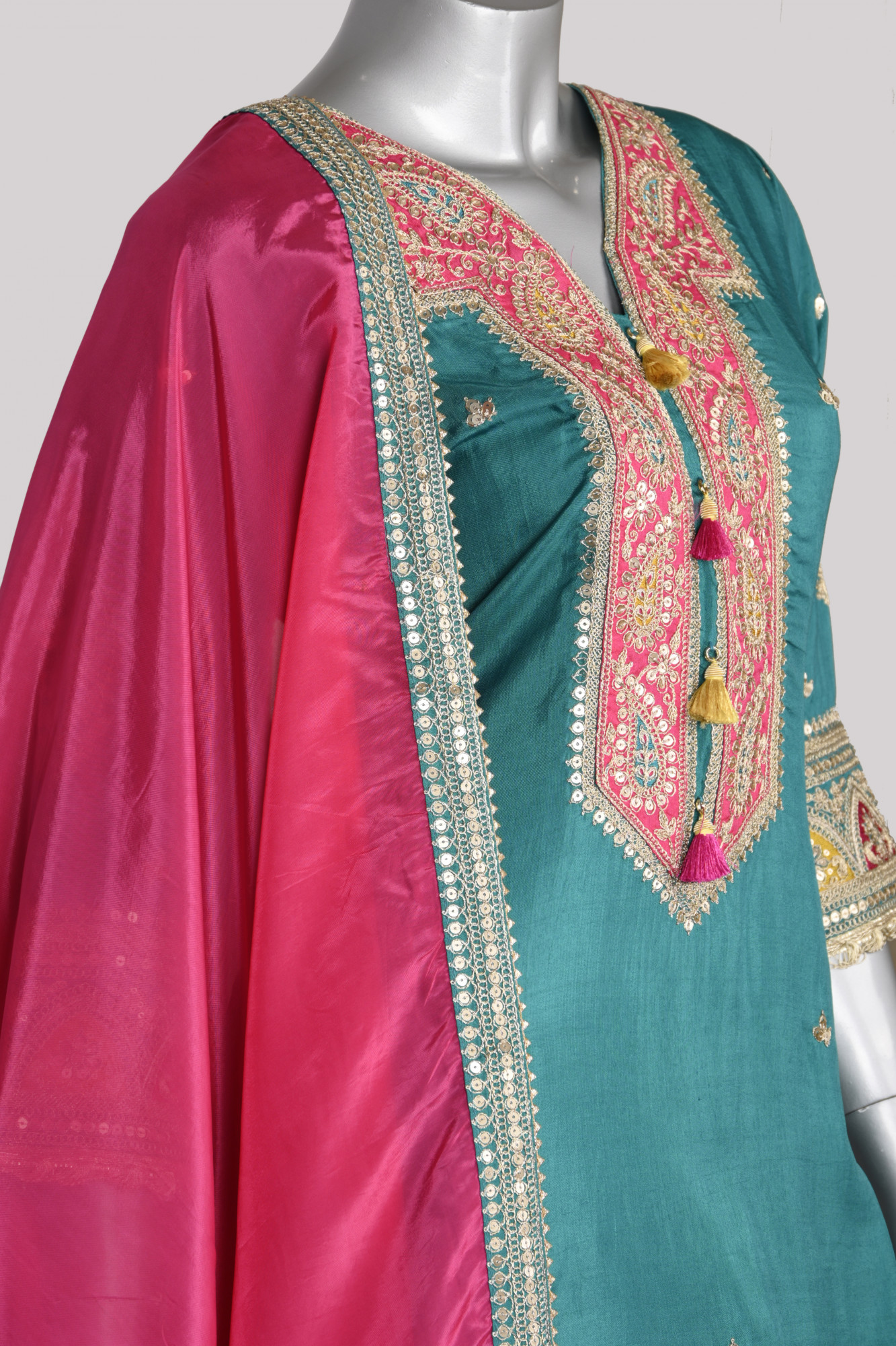 Firozee Satin Silk Stitched Suit Set with Dupatta - 1023-1004