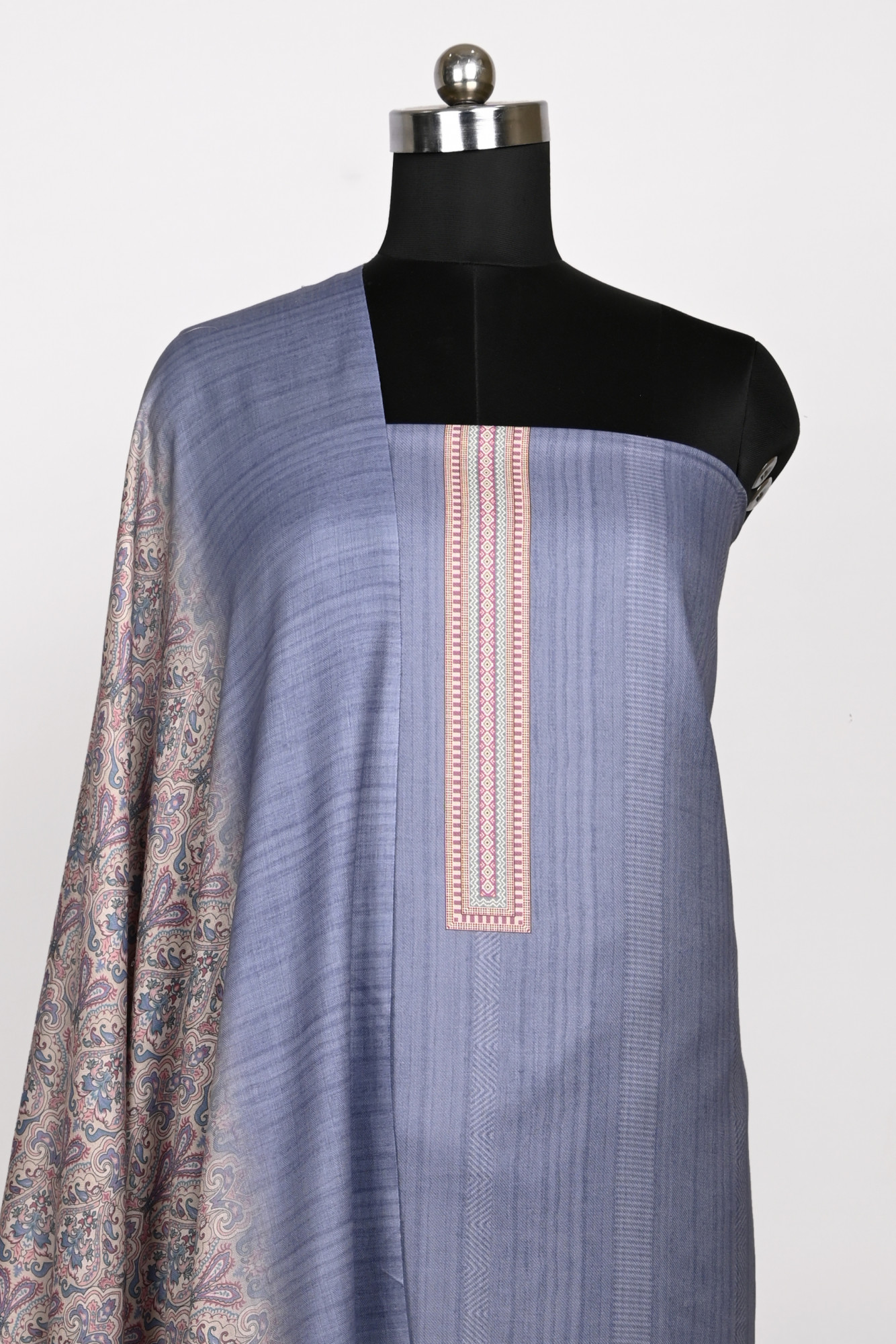 Blue Spun Suit Set with Spun Dupatta - 131-1811C