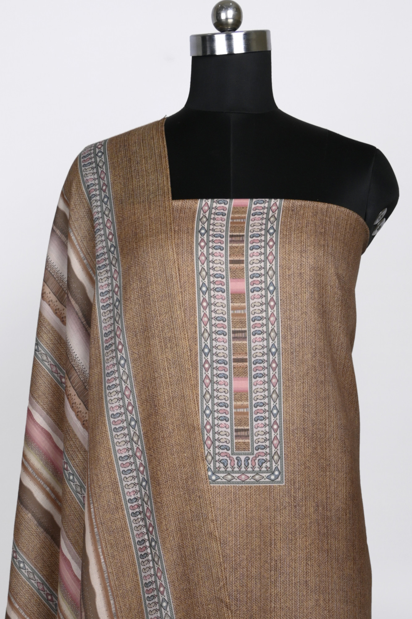 Mehndi Spun Suit Set with Spun Dupatta - 131-1824B