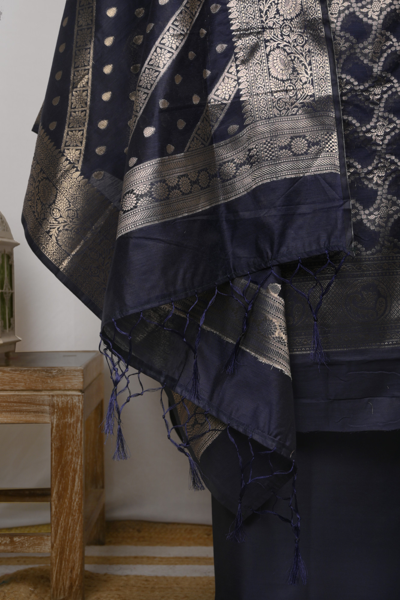 Blue Chanderi Unstitch suit set with Dupatta - 1021-NMR-4E