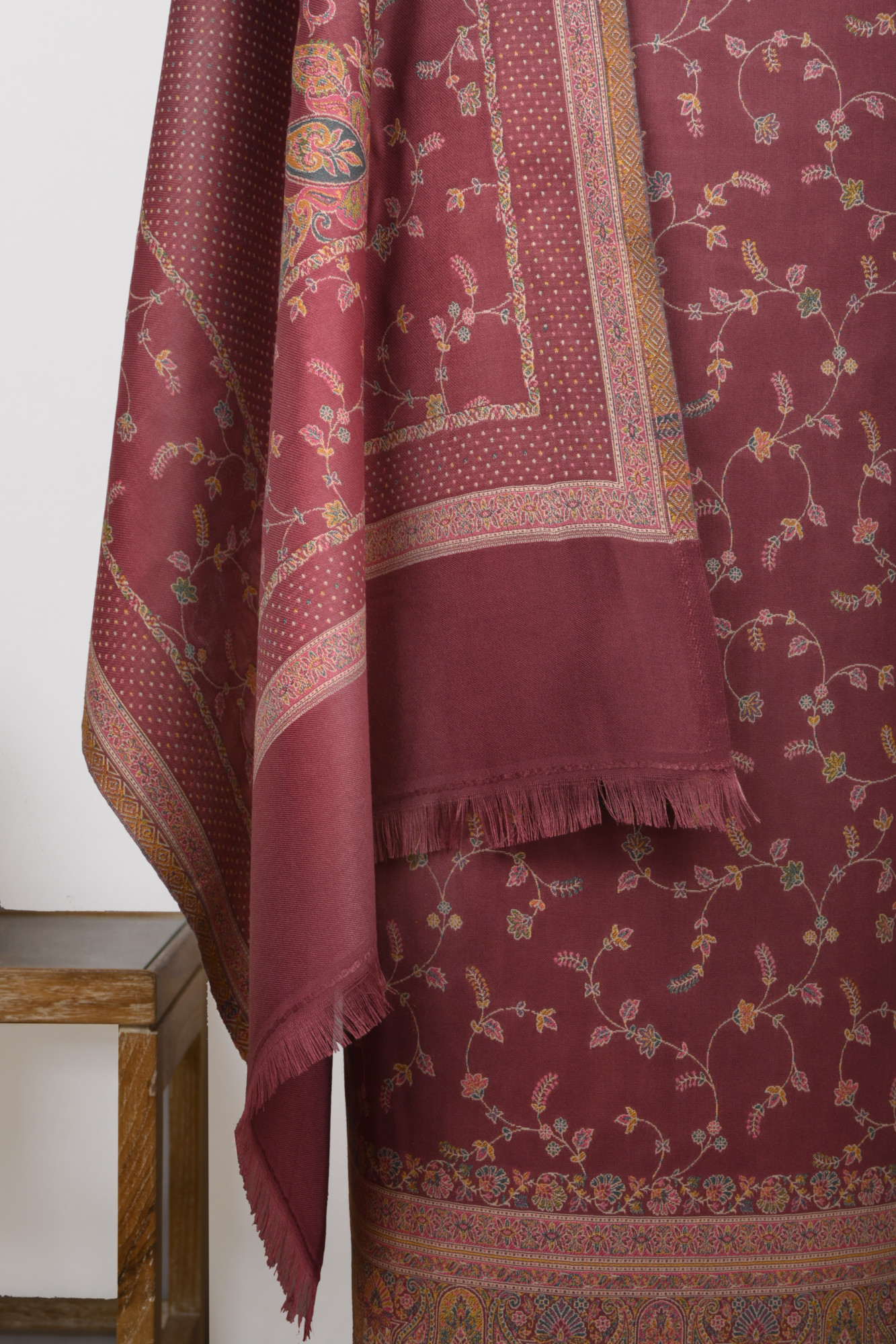 Pink Printed Pashmina Suit Set With Dupatta - 1000-0481C