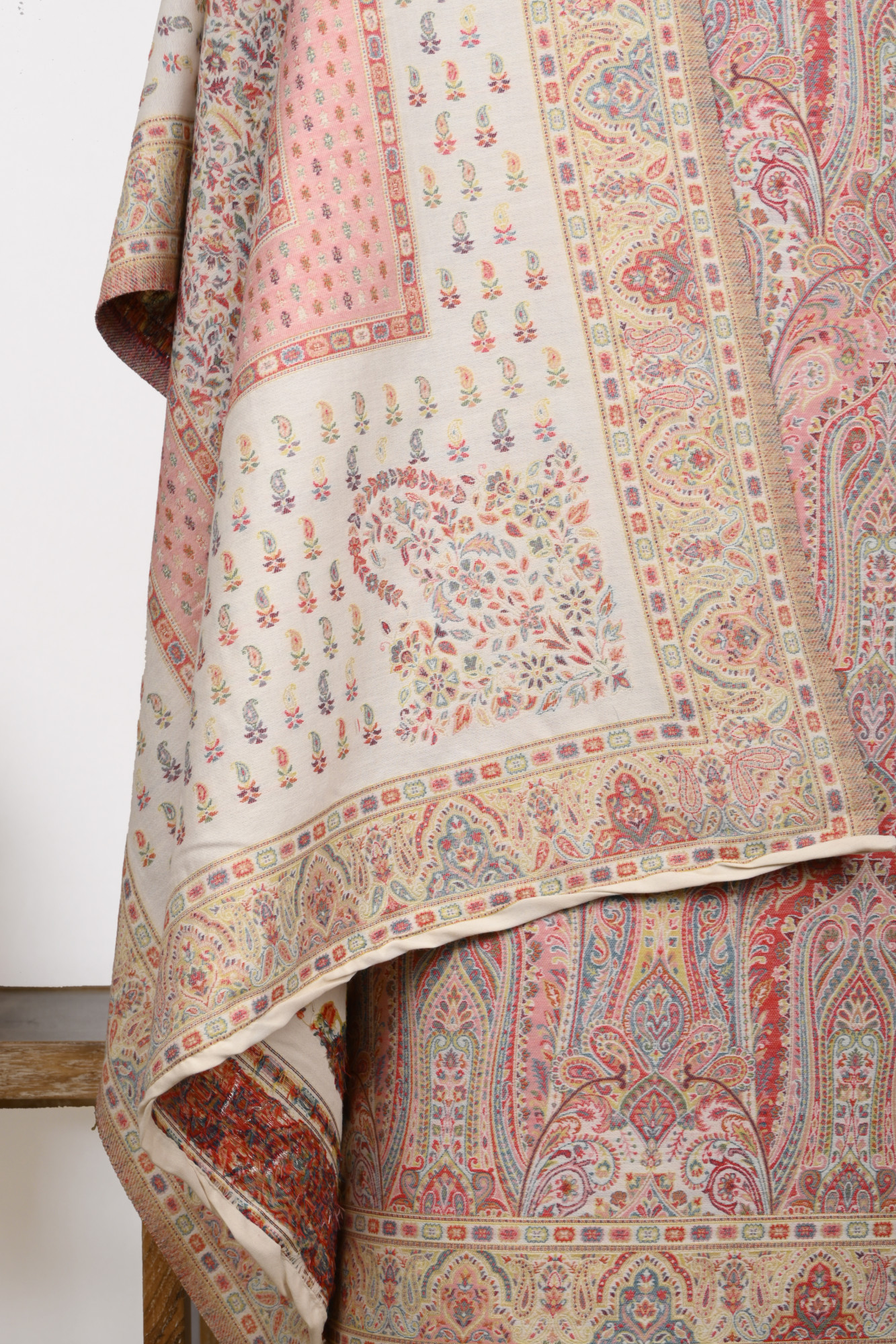 Off White Pashmina Suit with Pashmina Dupatta - 1000-0455E