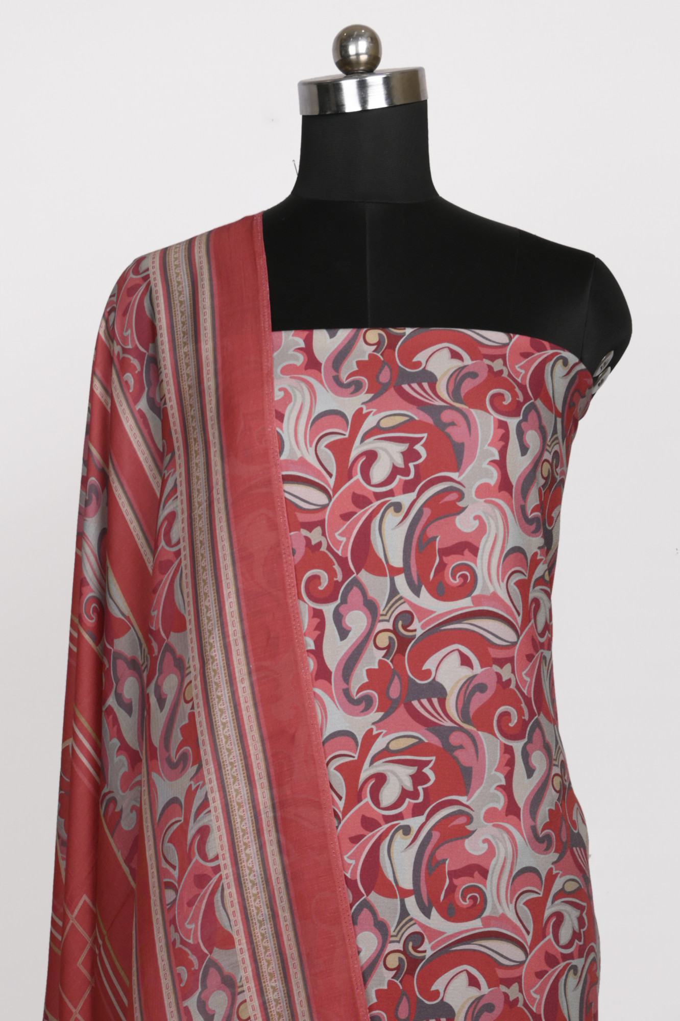 Maroon Spun Suit Set with Beautiful Dupatta - 131-7558C