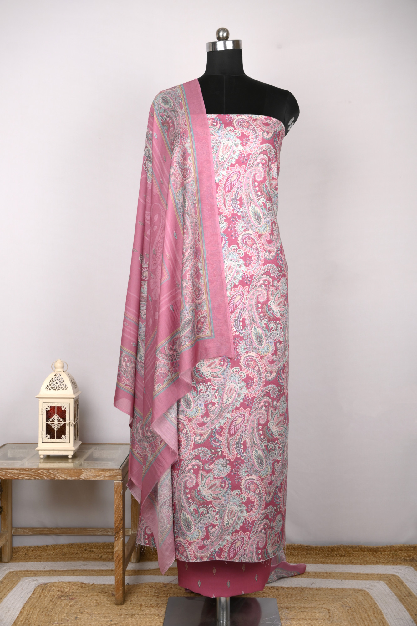 Pink Spun Digital Printed Suit with Spun Dupatta - VUN7710A