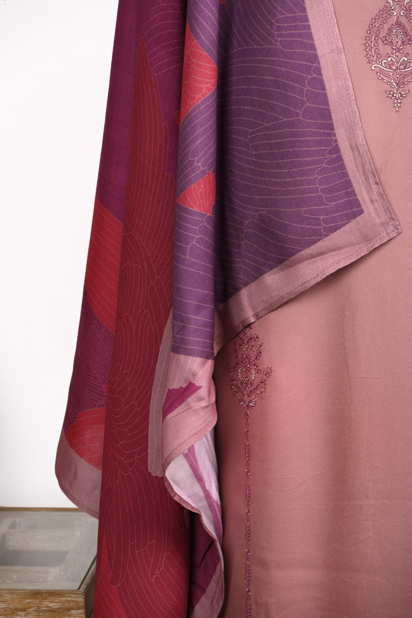 Mauve Spun Suit With Spun Dupatta - VARV11C