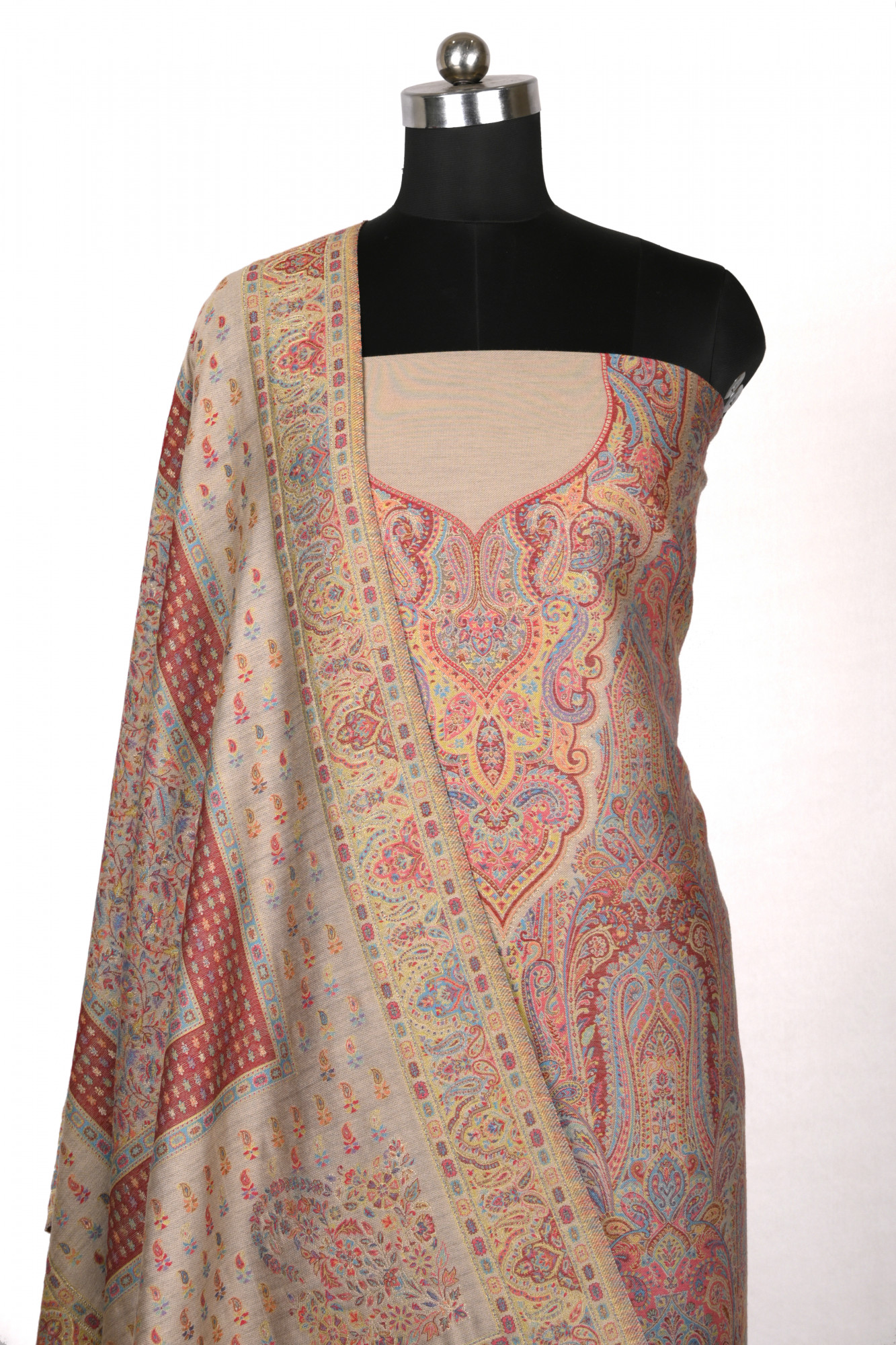 Brown Spun Digital printed Suit with Dupatta - 1000-0411B