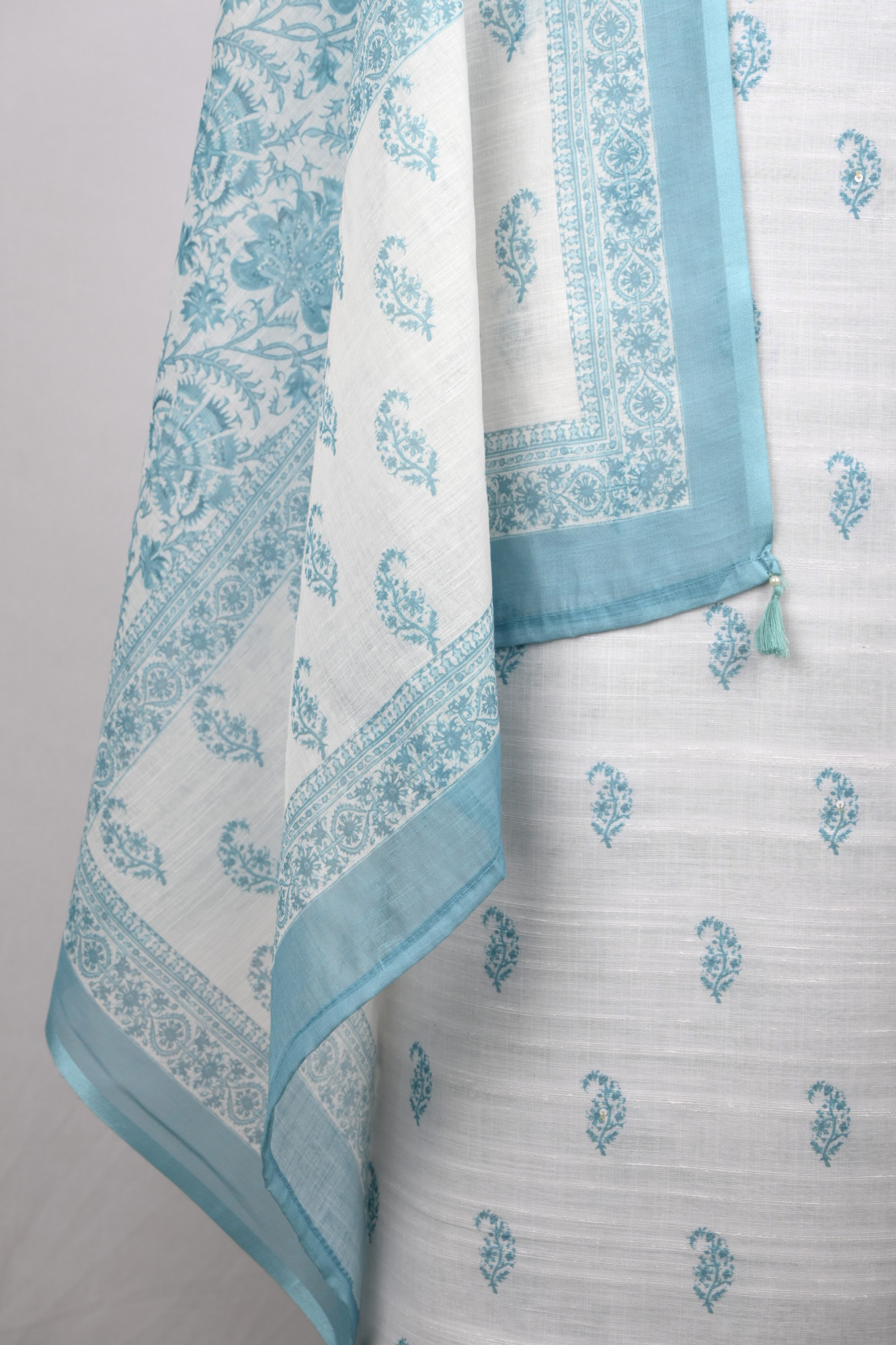 Firozee Cotton Suit Set with Beautiful Dupatta - 1020-4966A