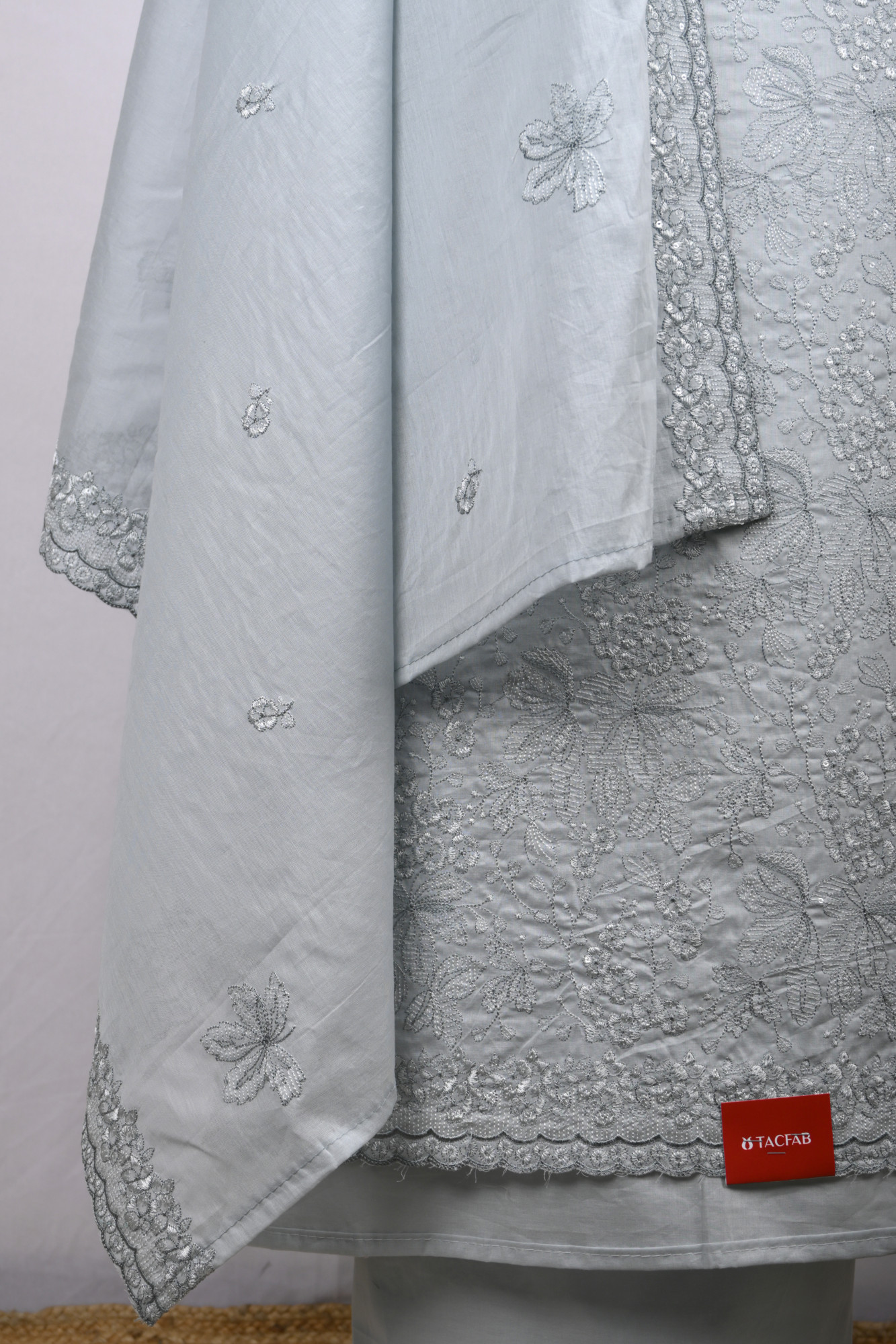 Firozee Cotton Suit Set with Beautiful Dupatta - 1020-5321B