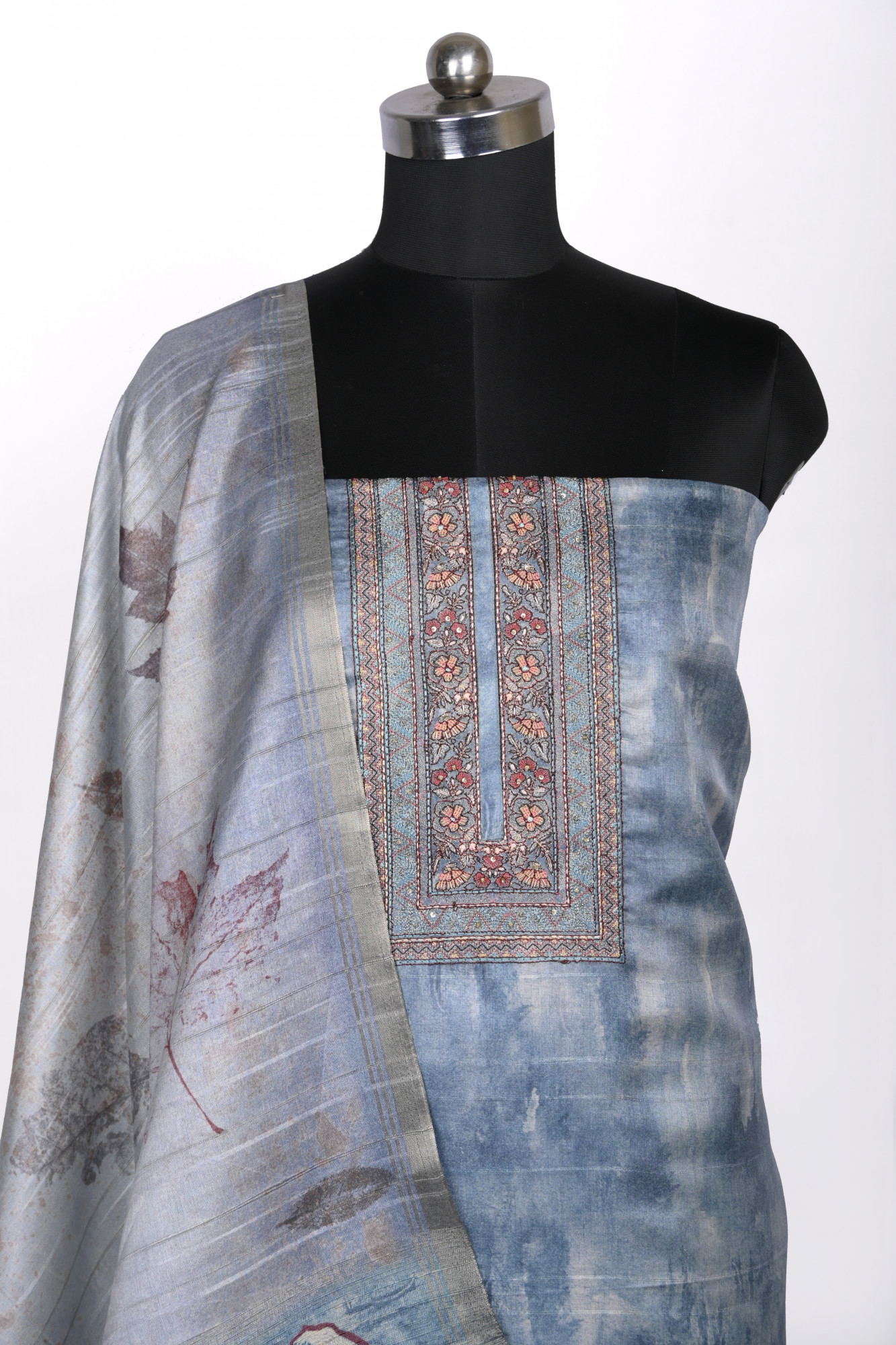 Firoze Art Tussar Unstitch Suit with Dupatta - R157-SPR2443C