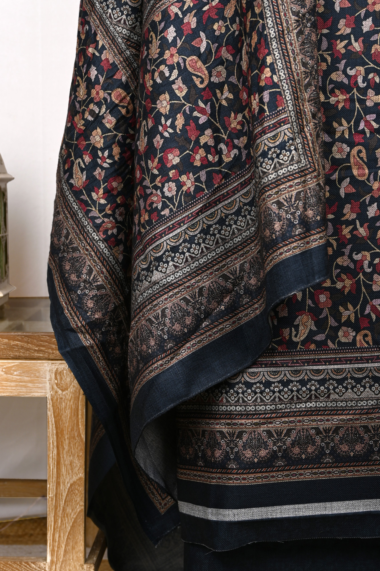 Blue Spun Printed Suit Set with Spun Dupatta - 1000-70373A