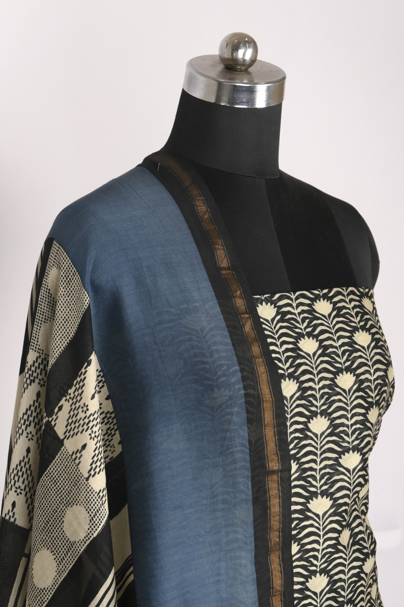 Blue Maheshwari Beautiful Suit Set with Dupatta - 811-S151-445-119-2B