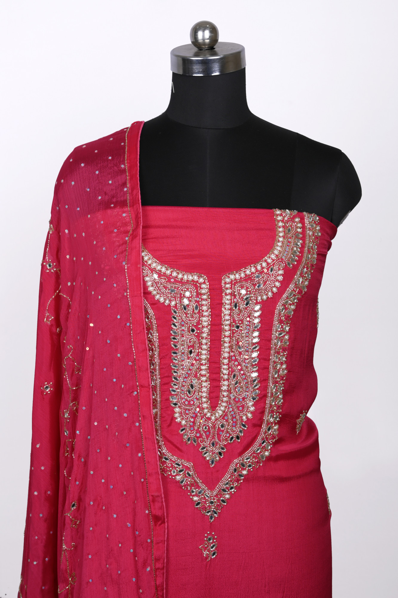 Rani Chinon Suit set with Chinon dupatta - 131-RR3930C