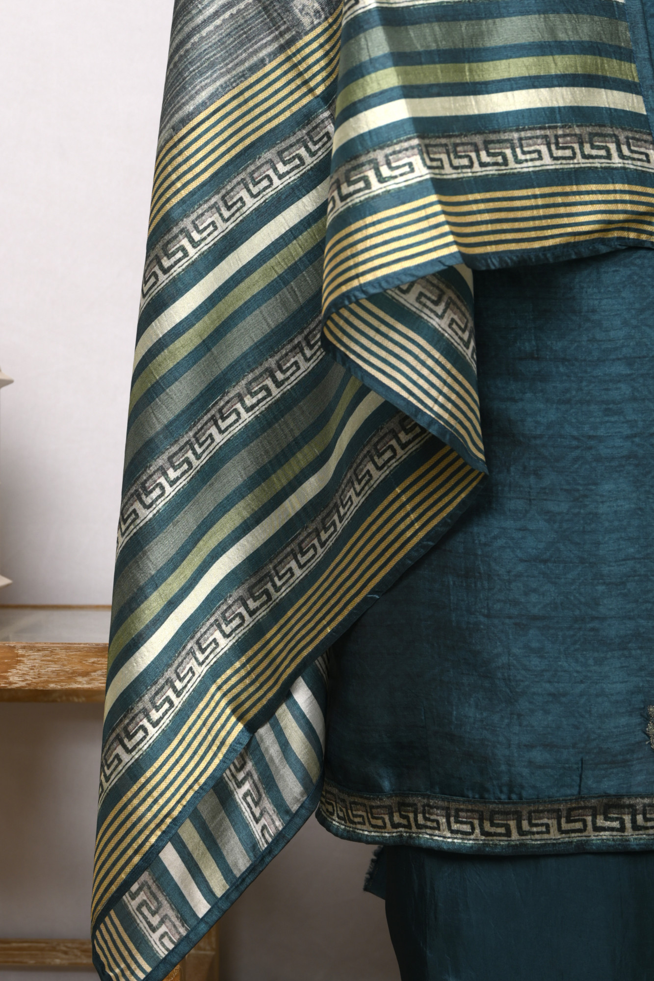 Blue Silk Suit Set with Beautiful Silk Dupatta - R157-SPR2501A