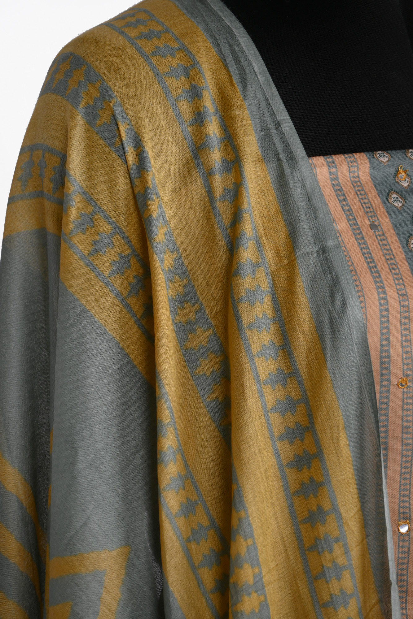 Mustard Muslin Suit Set with Beautiful Dupatta - 983-6007C