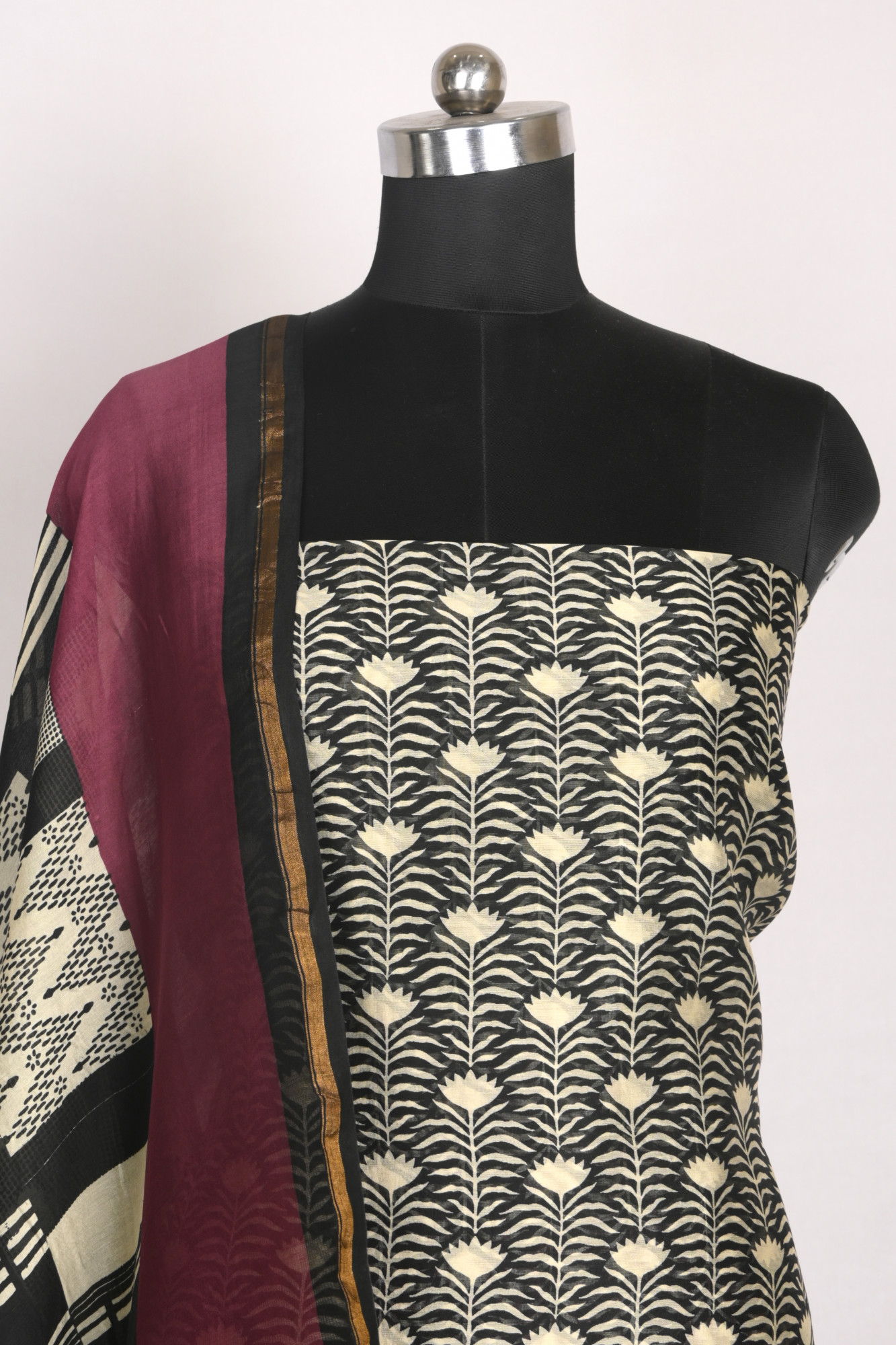 Wine Maheshwari Beautiful Suit Set with Dupatta - 811-S151-445-119-2C