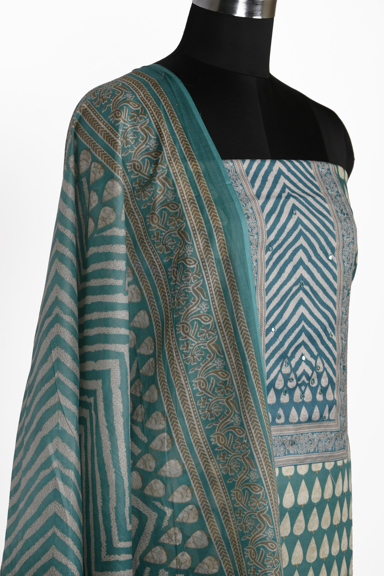 Firoze cotton Suit Set with Cotton Dupatta - 983-4984B