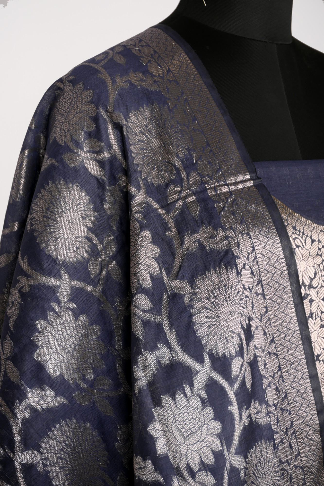 Blue Chanderi silk Suit Set with Chanderi silk Dupatta - 1021-NMRNCK-1A