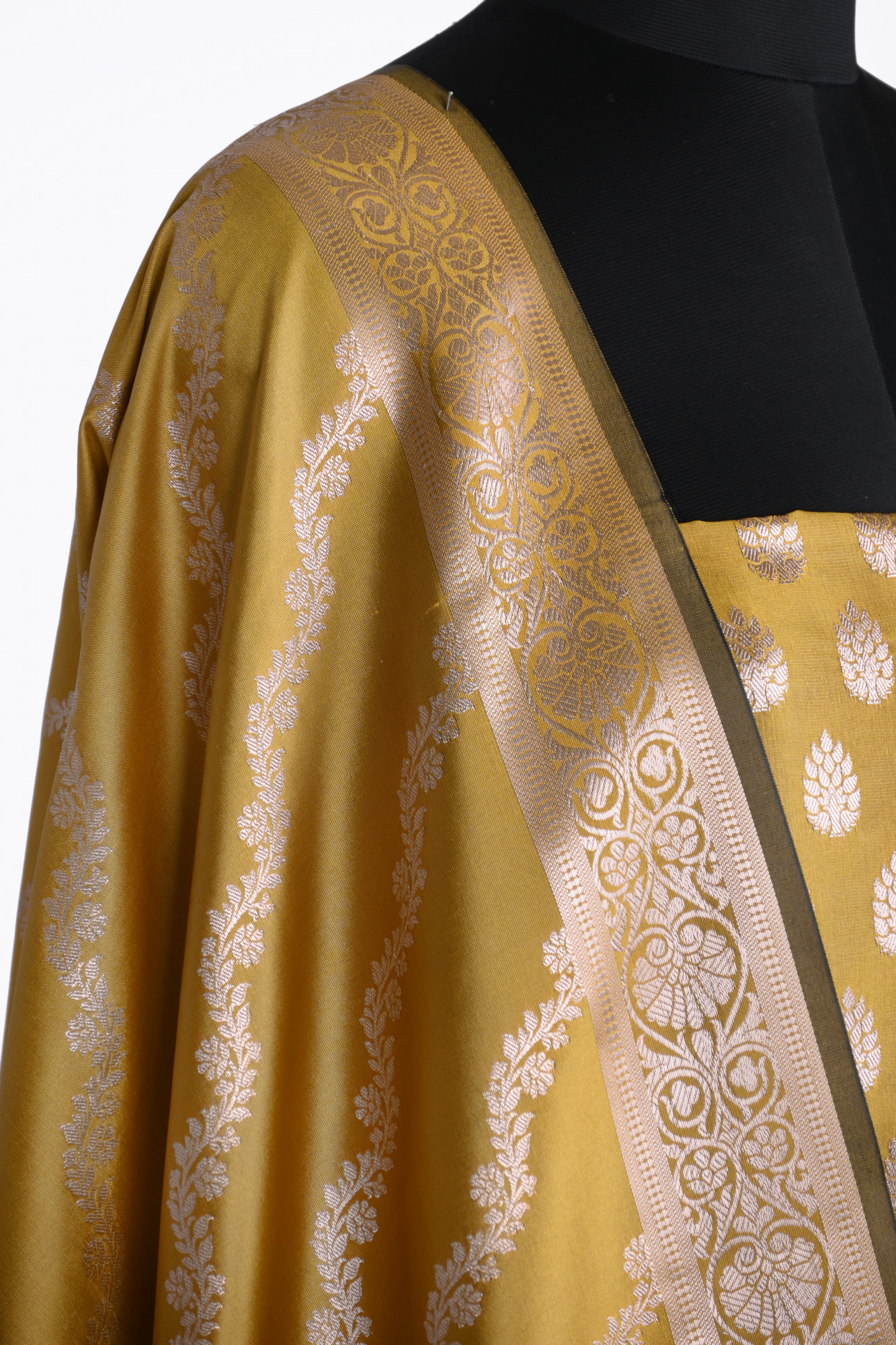 Mustard Chanderi Suit Set with Beautiful Dupatta - 1021-JNF-3A