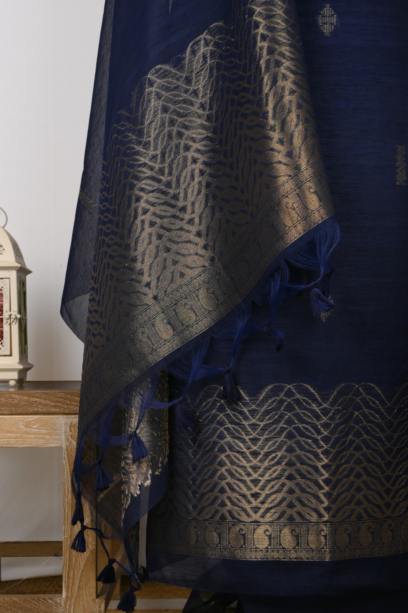 Blue Chanderi Silk Suit  with Banarasi Dupatta - 811-LVCT7654B