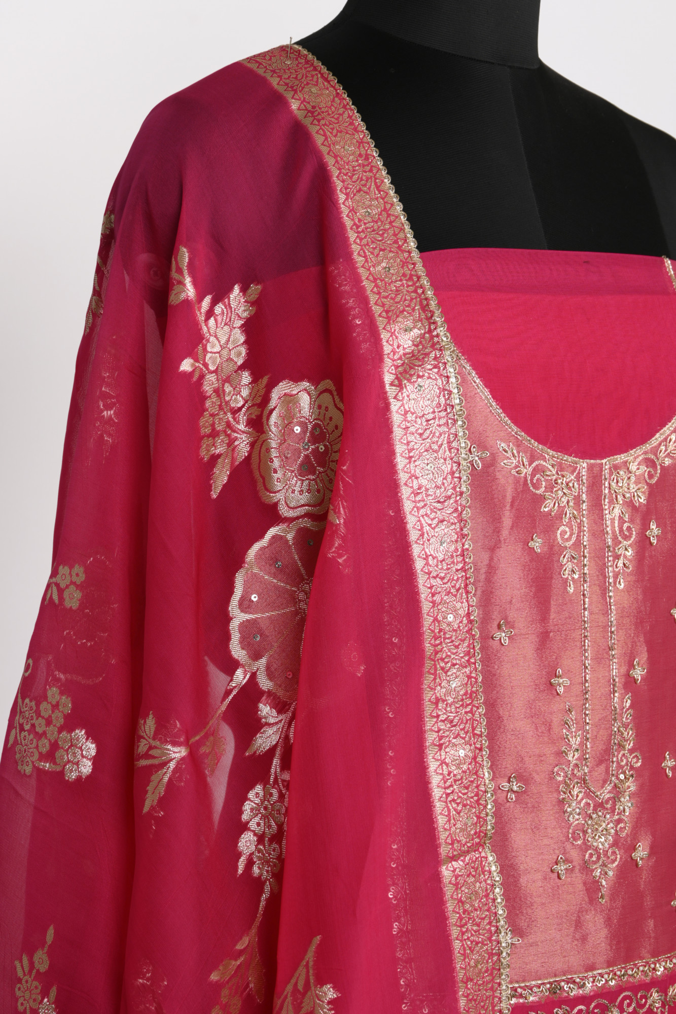 Rani Organza Suit Set with Organza Dupatta - 131-GD633B