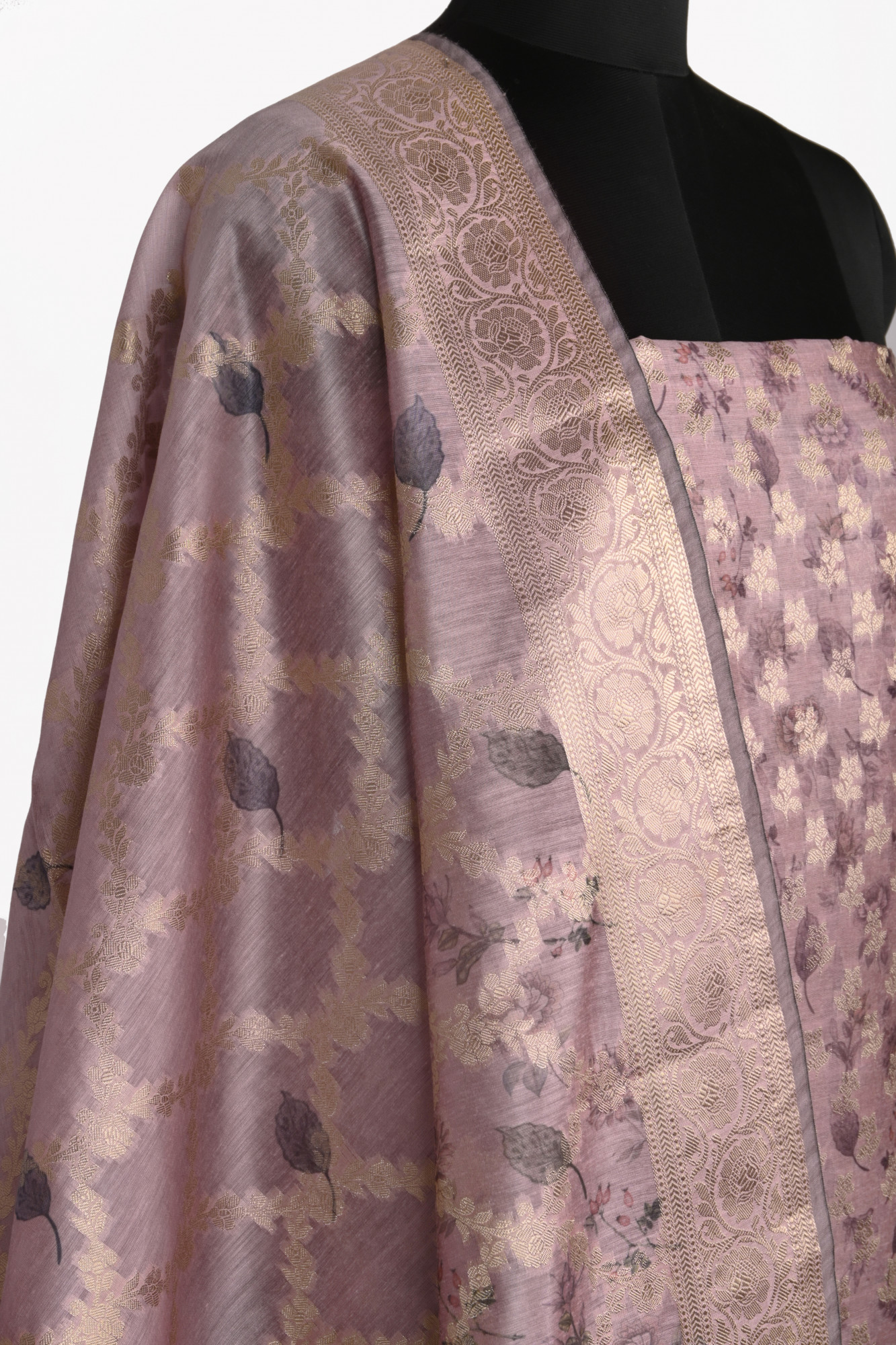 Pink Chanderi Suit Set with Beautiful Dupatta - 1021-SANAM-1C