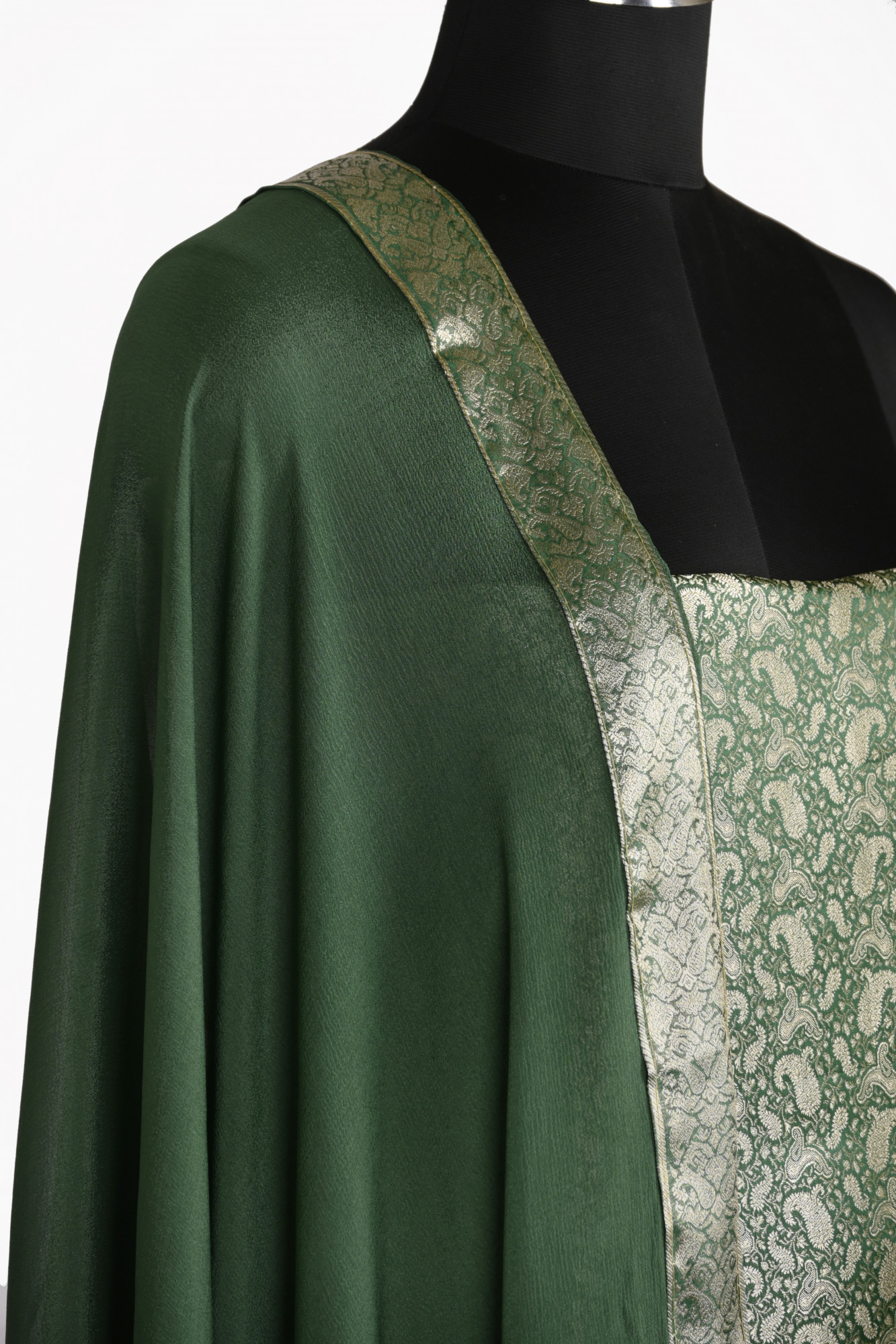 Green Brocade Suit Set with Dupatta - 1021-BCD-1G