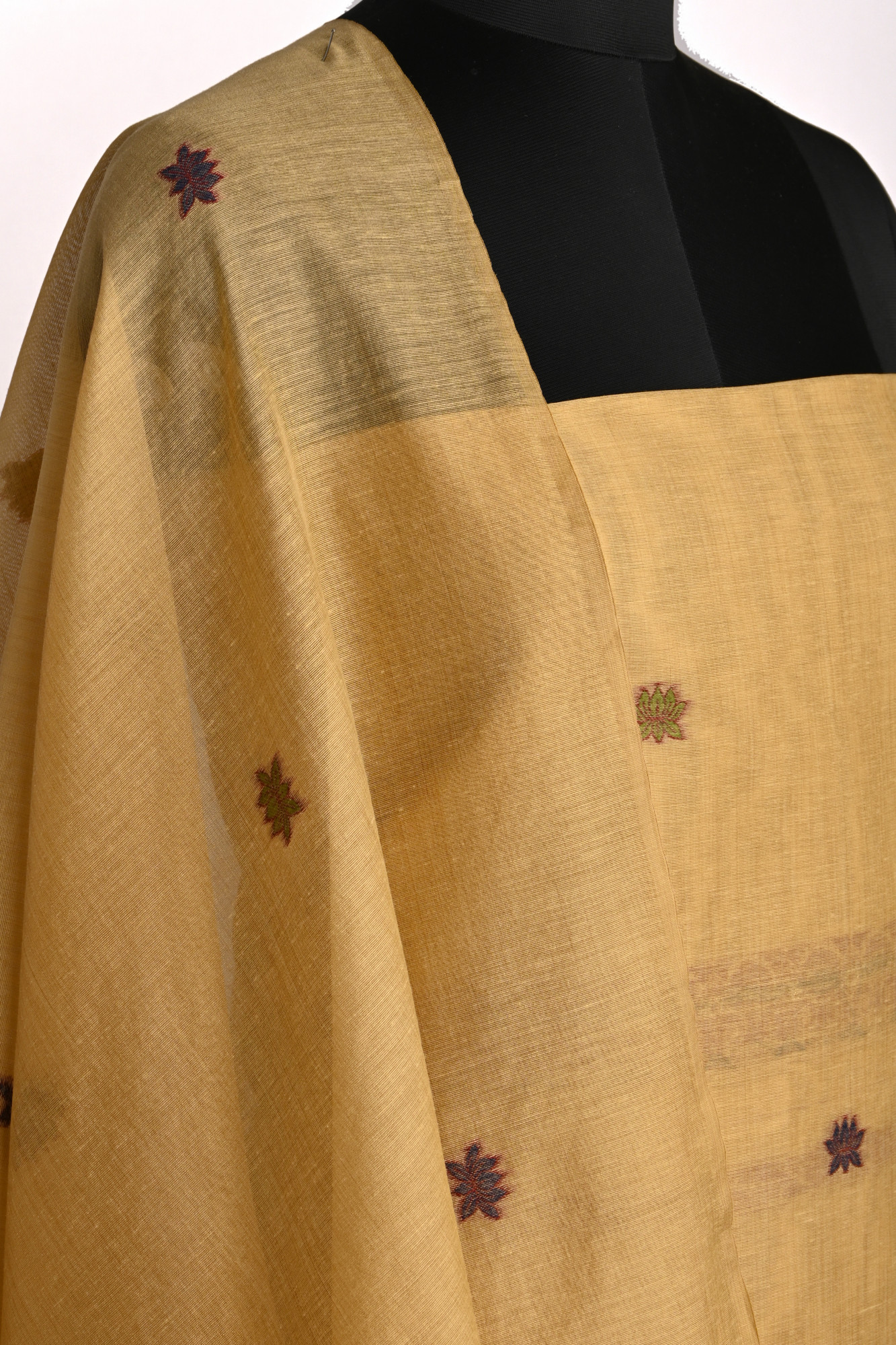 Mustard Chanderi Jamdani Suit Set with Beautiful  Dupatta - 811-LVCT9553A