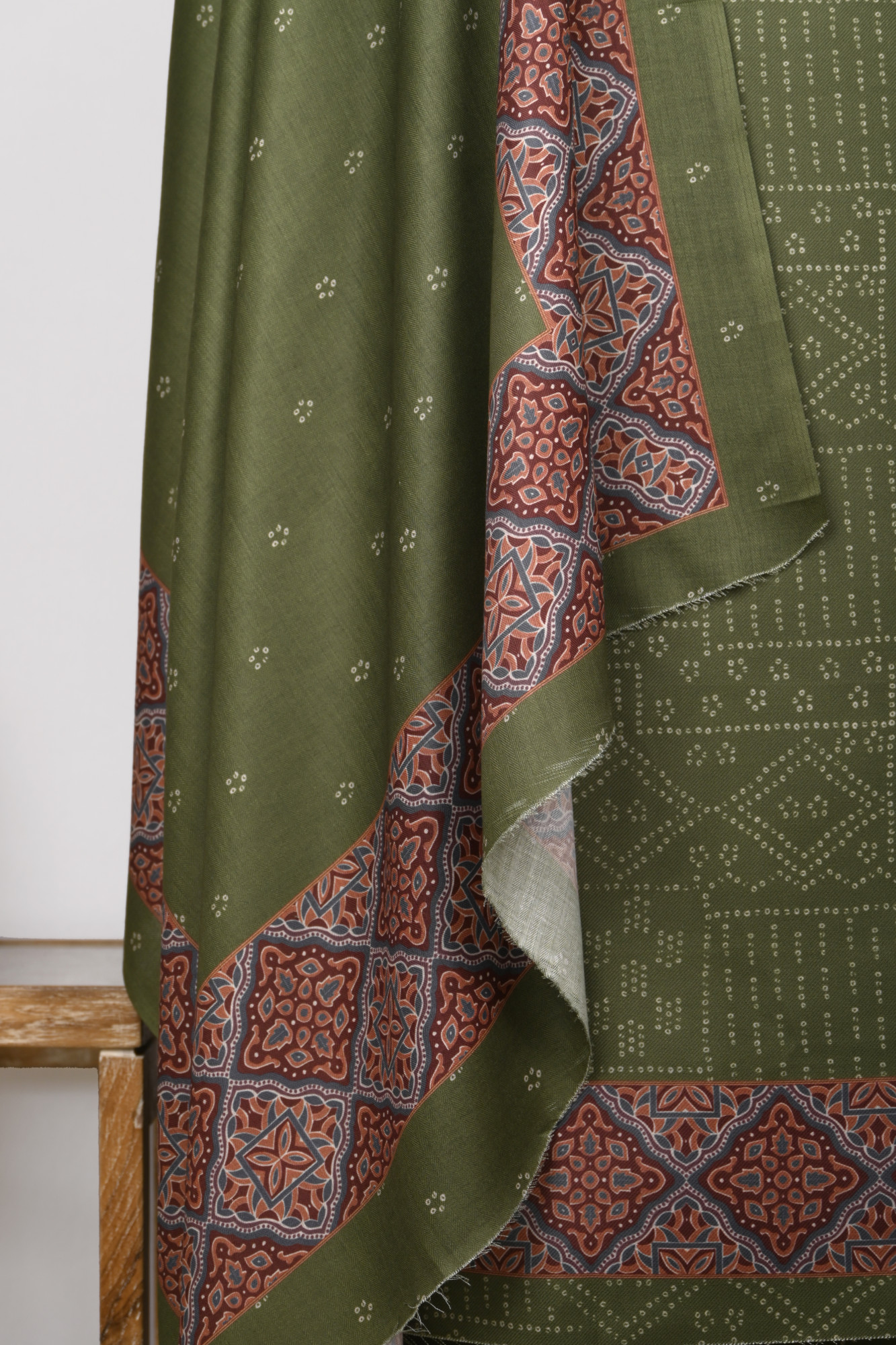 Green Printed Spun Suit Set With Spun Dupatta - 131-1846C