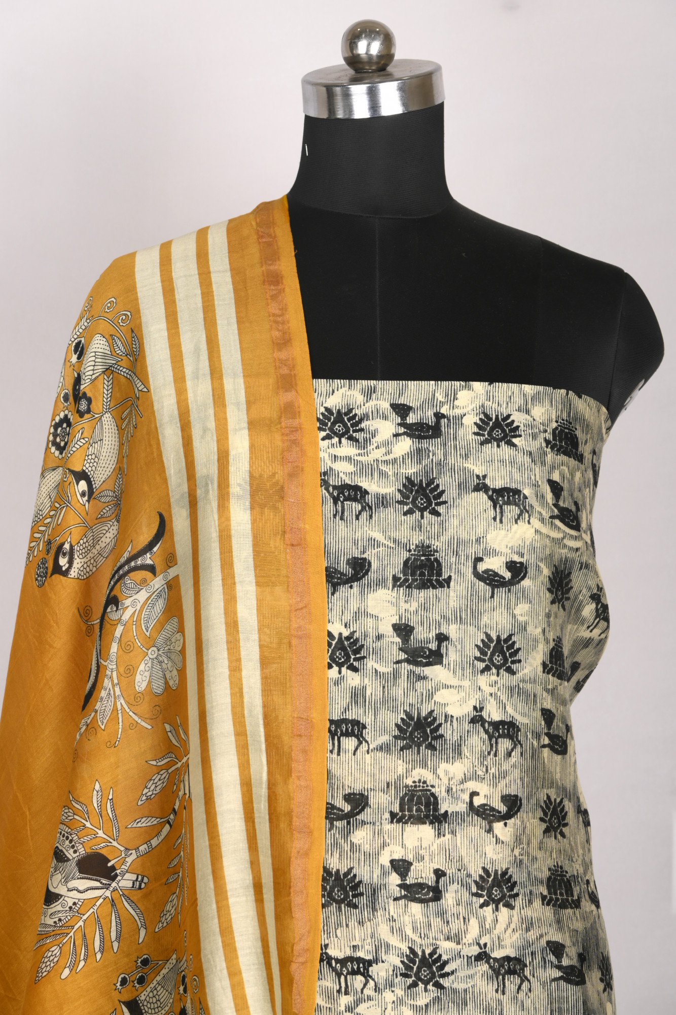 Mustard Maheshwari Beautiful Suit Set with Dupatta - 811-S151-445-119-1A