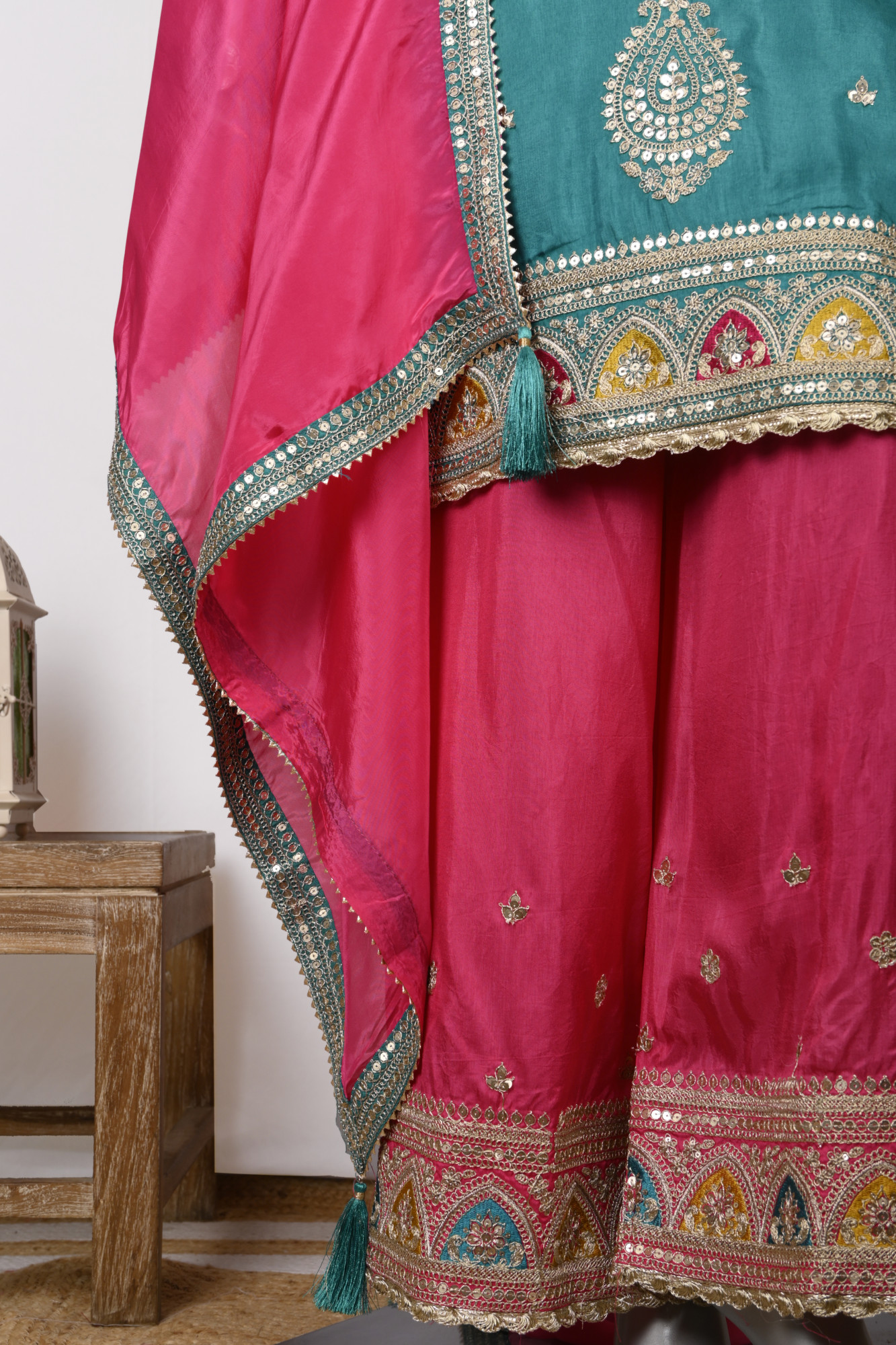 Firozee Satin Silk Stitched Suit Set with Dupatta - 1023-1004