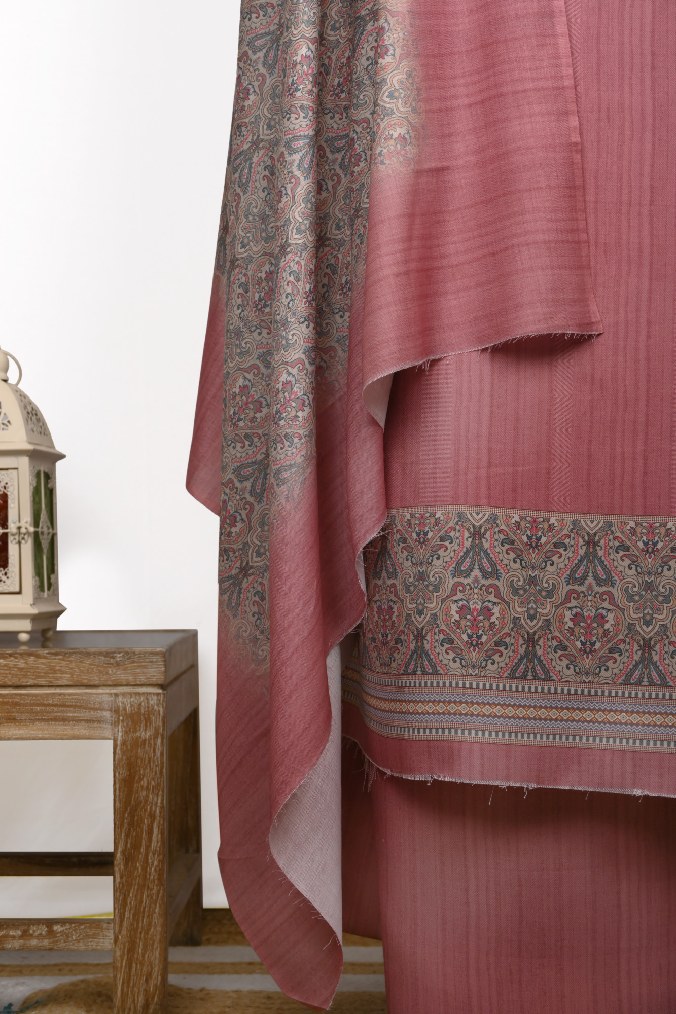 Pink Spun Suit Set with Spun Dupatta - 131-1811B