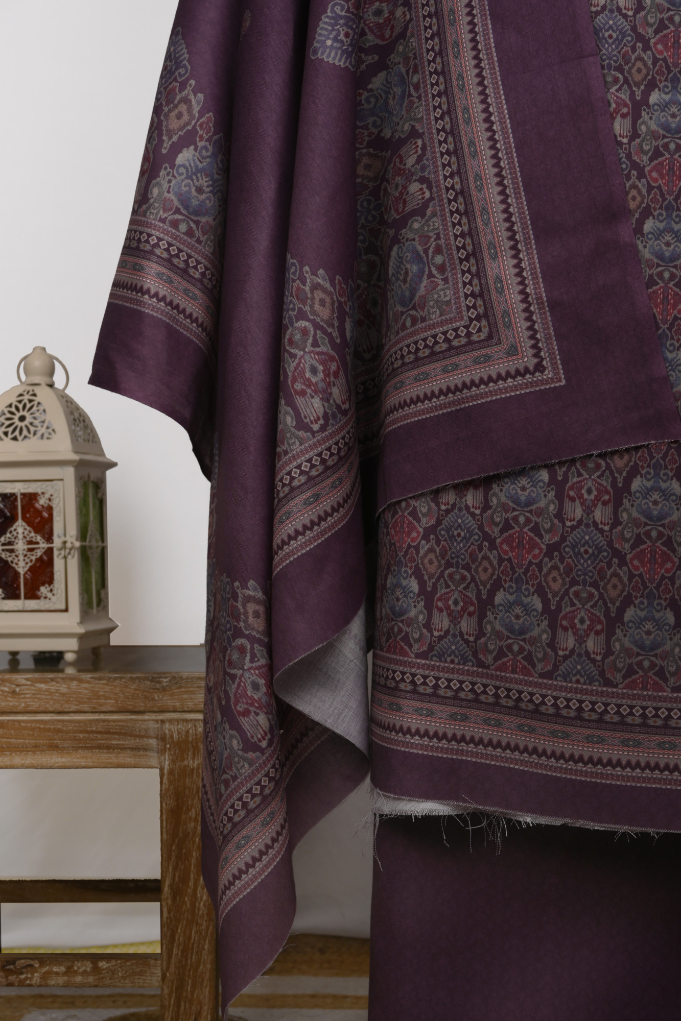 Purple Spun Suit Set with Spun Dupatta - 131-1586C