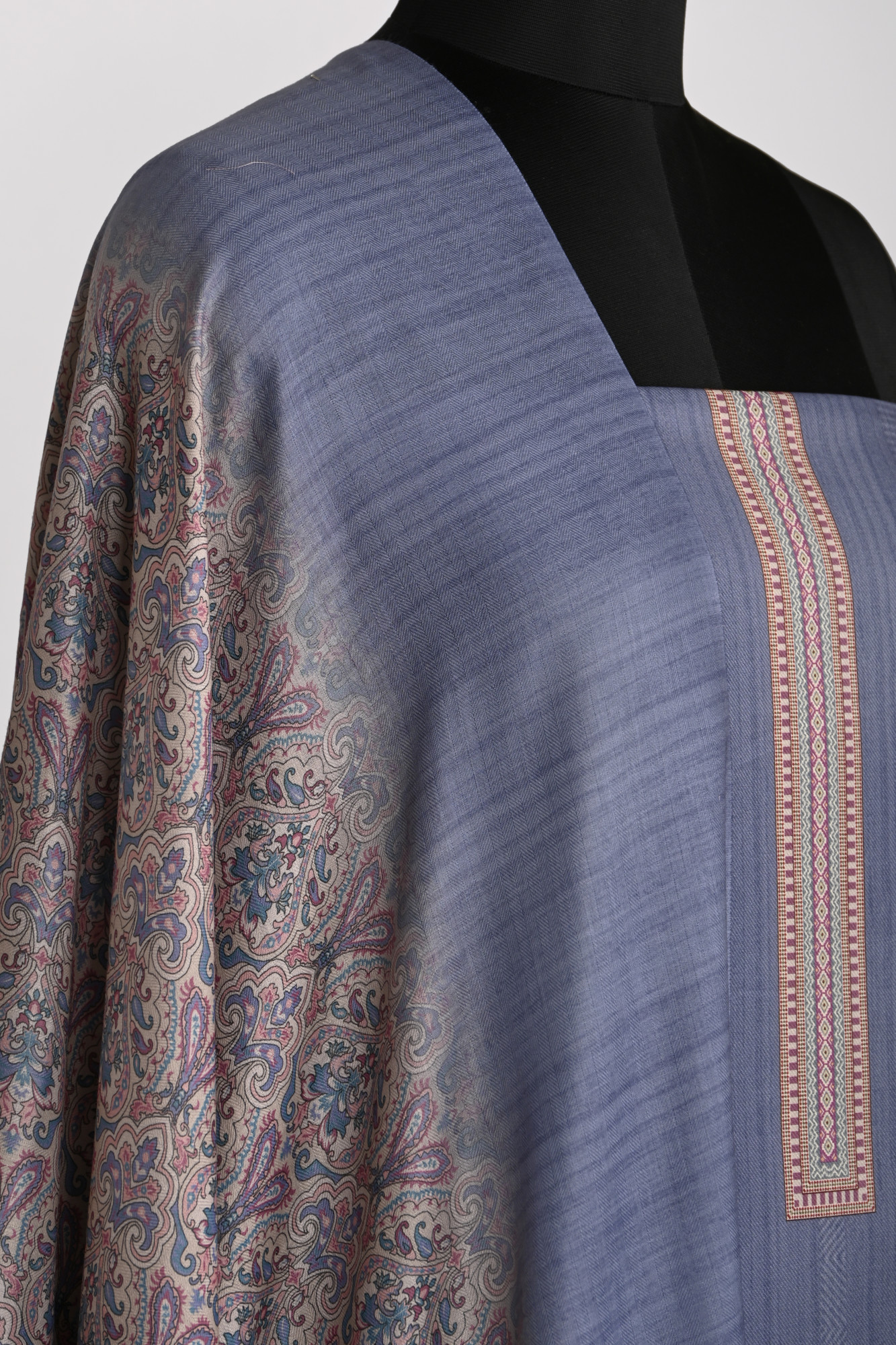 Blue Spun Suit Set with Spun Dupatta - 131-1811C