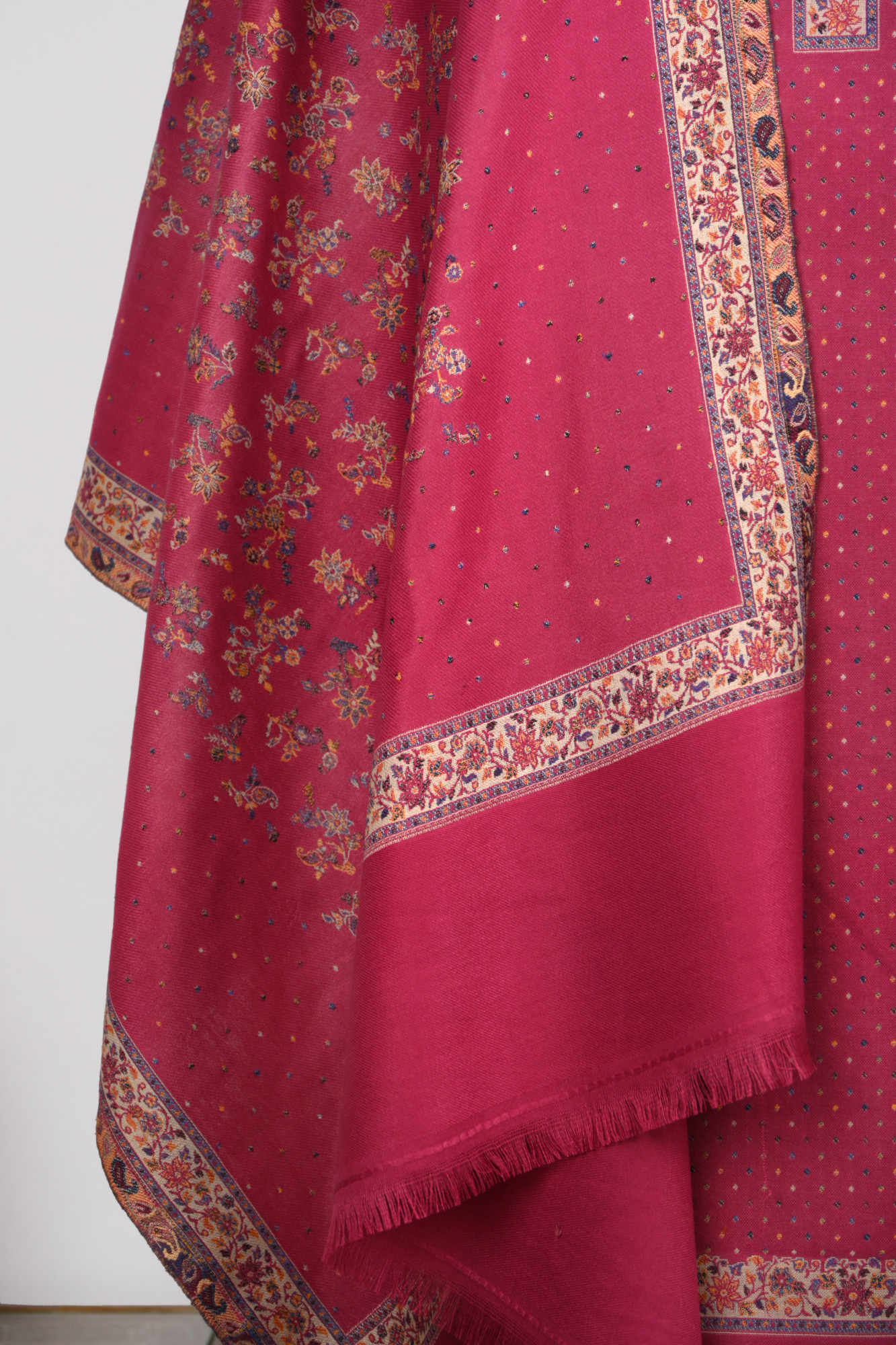 Rani Printed Pashmina Suit Set With Pashmina Dupatta - 131-490