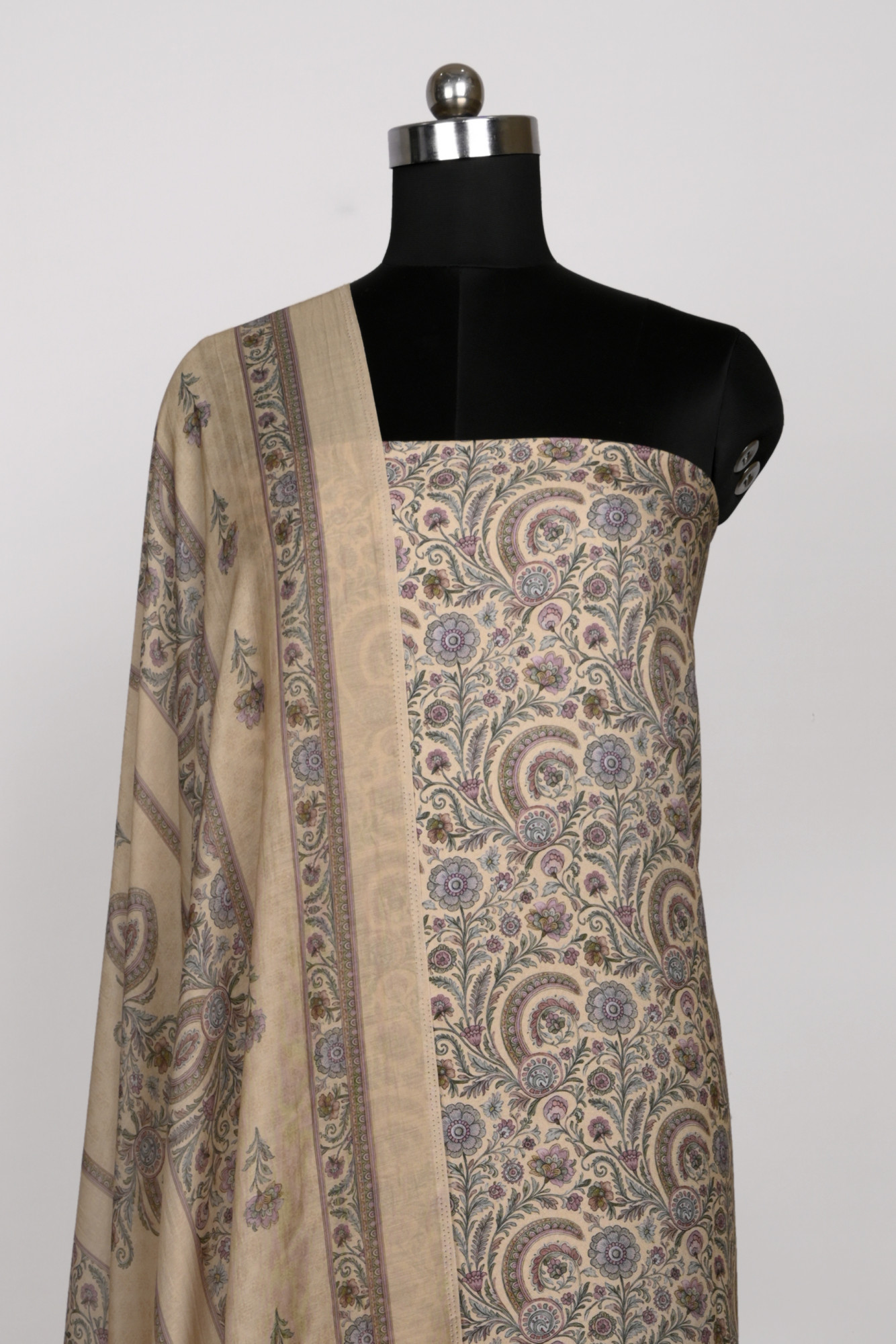 Mustard Spun Suit Set with Spun Dupatta - 131-7581A