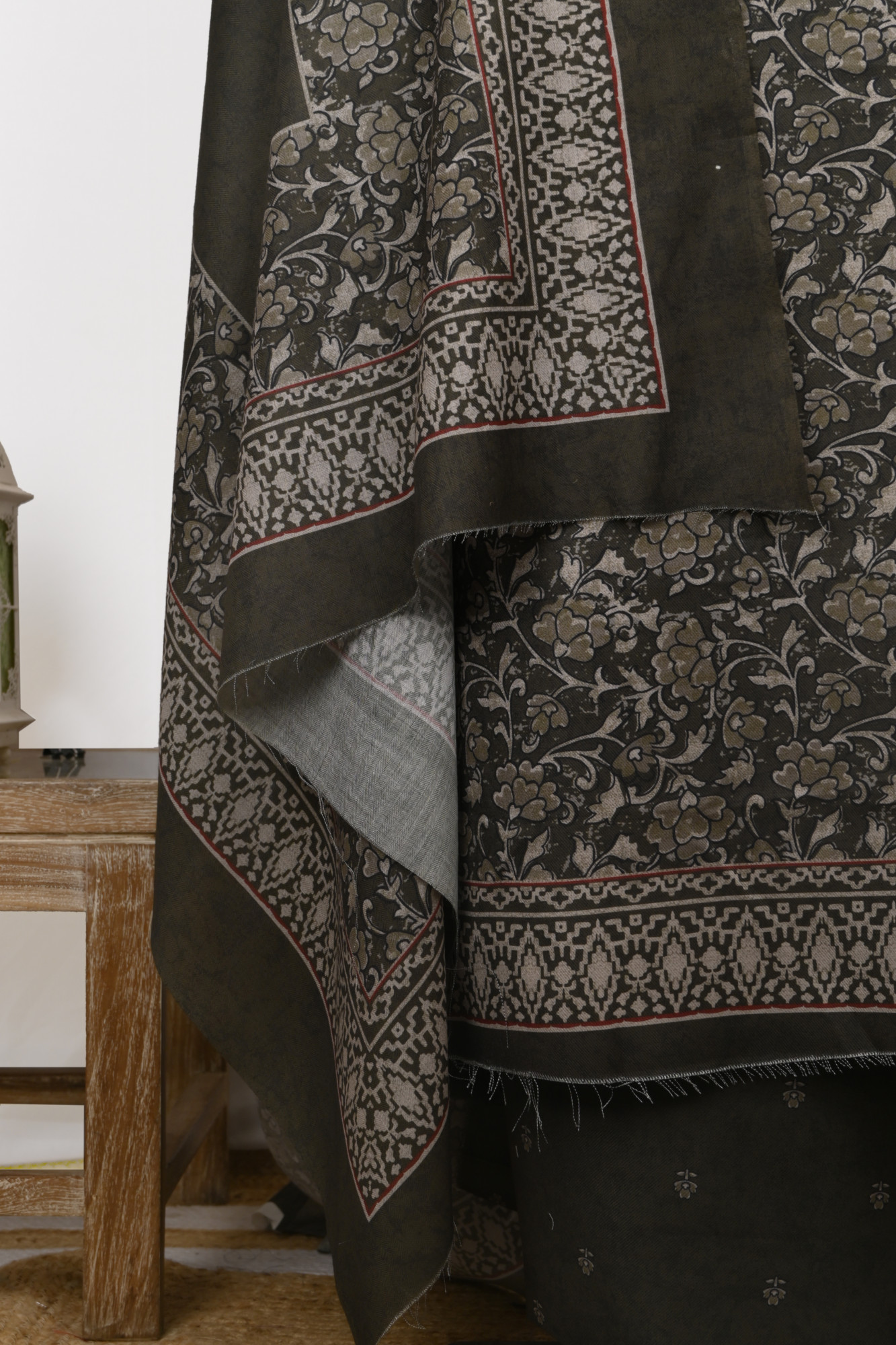 Mehndi Spun Suit Set with Beautiful Dupatta - 131-1845C