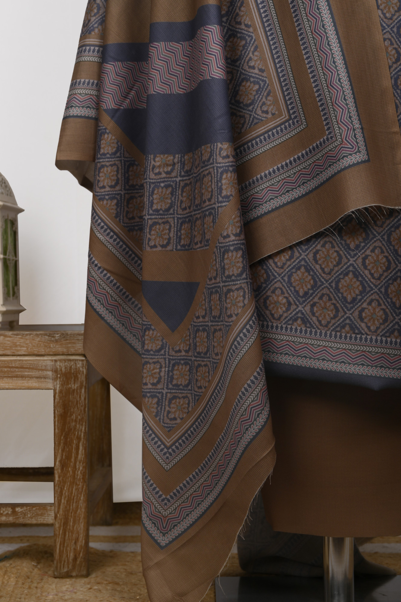 Mehndi Spun Suit Set with Beautiful Dupatta - 131-1596B